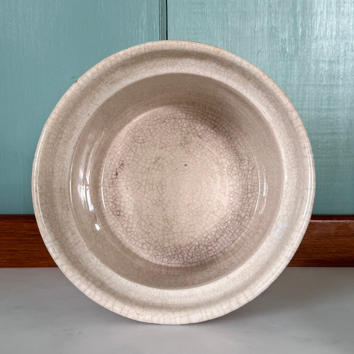 Antique Pottery Butter Crock Dish with Lid c.1900