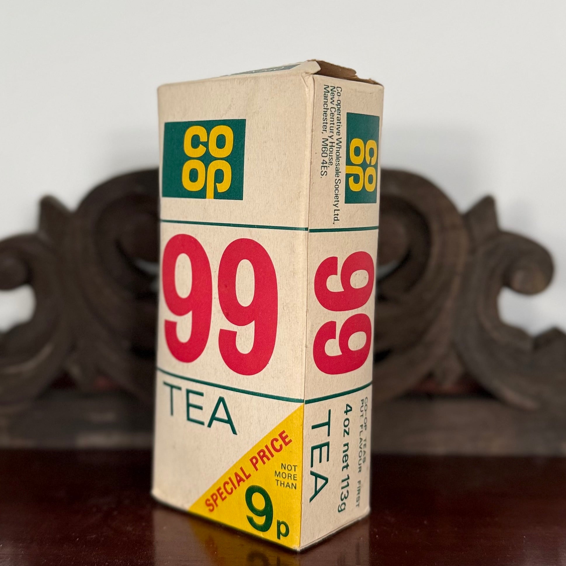 Vintage Co-op 99 Tea Unopened Full Packet 1970s 9p Price Flash