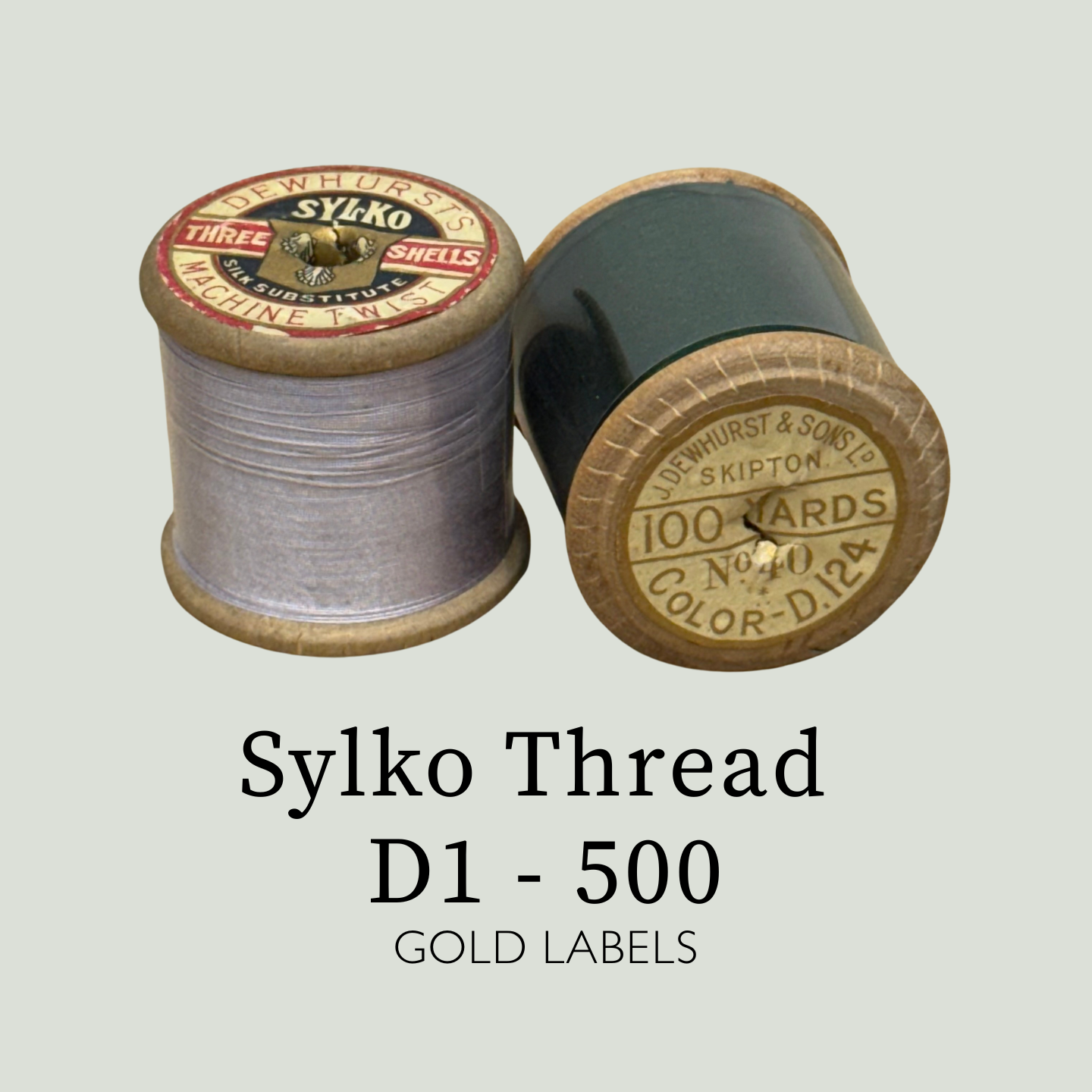 Dewhurst Sylko Thread 40 Silk Substitute - Gold Labels - Wooden Reels