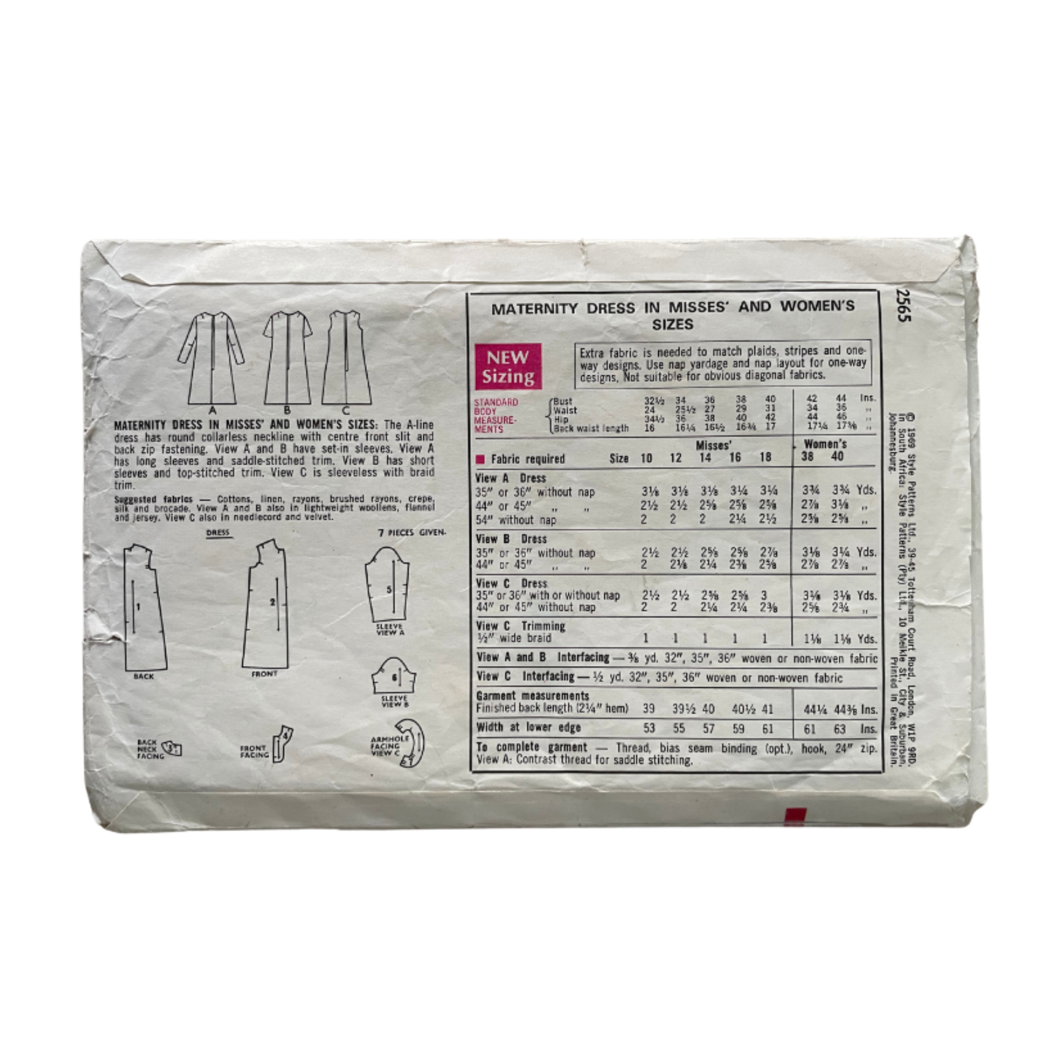 Style 2565 Womens Size 14 Maternity Dress