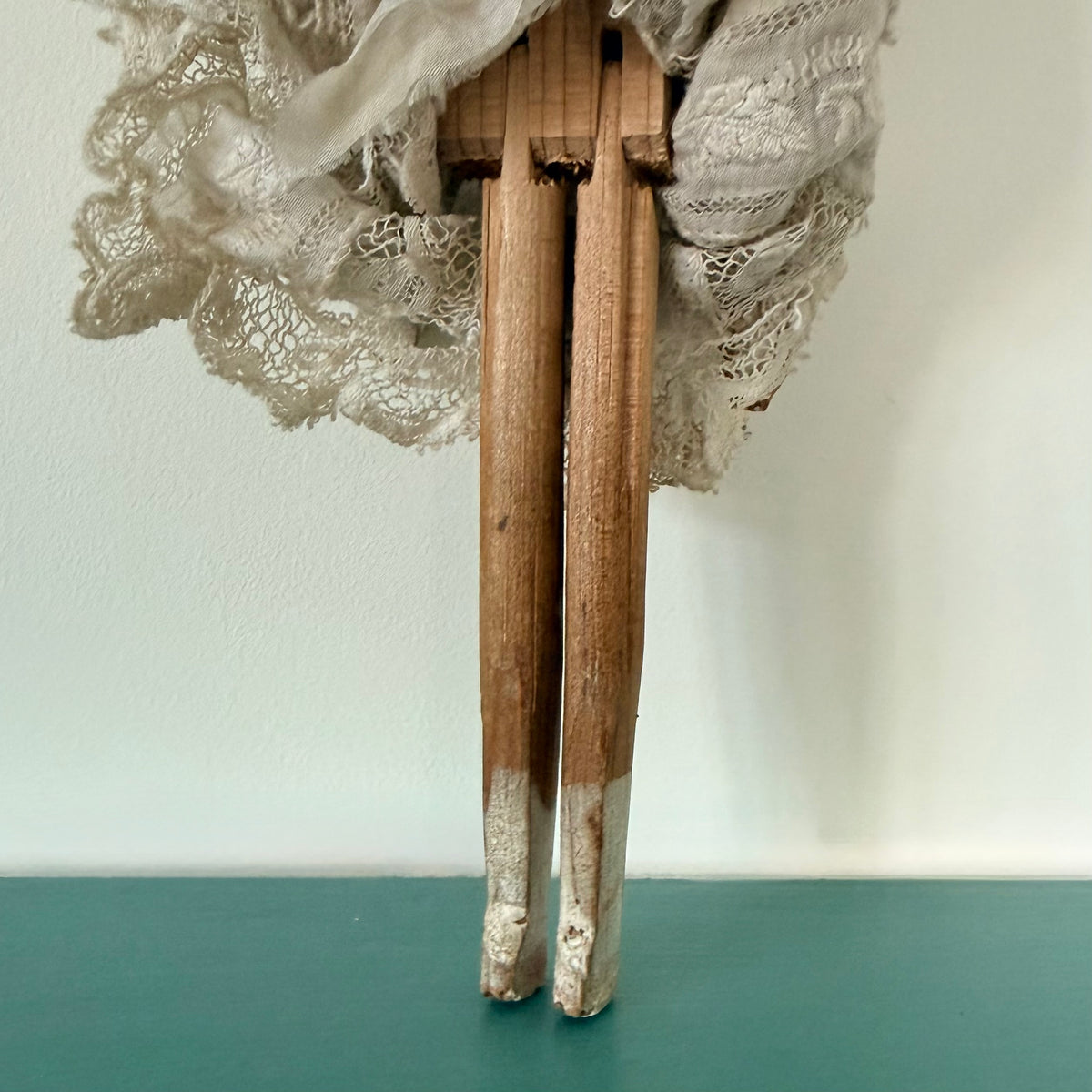 Antique 19th Century Grödnertal Style Wooden Peg Doll – 17.5cm