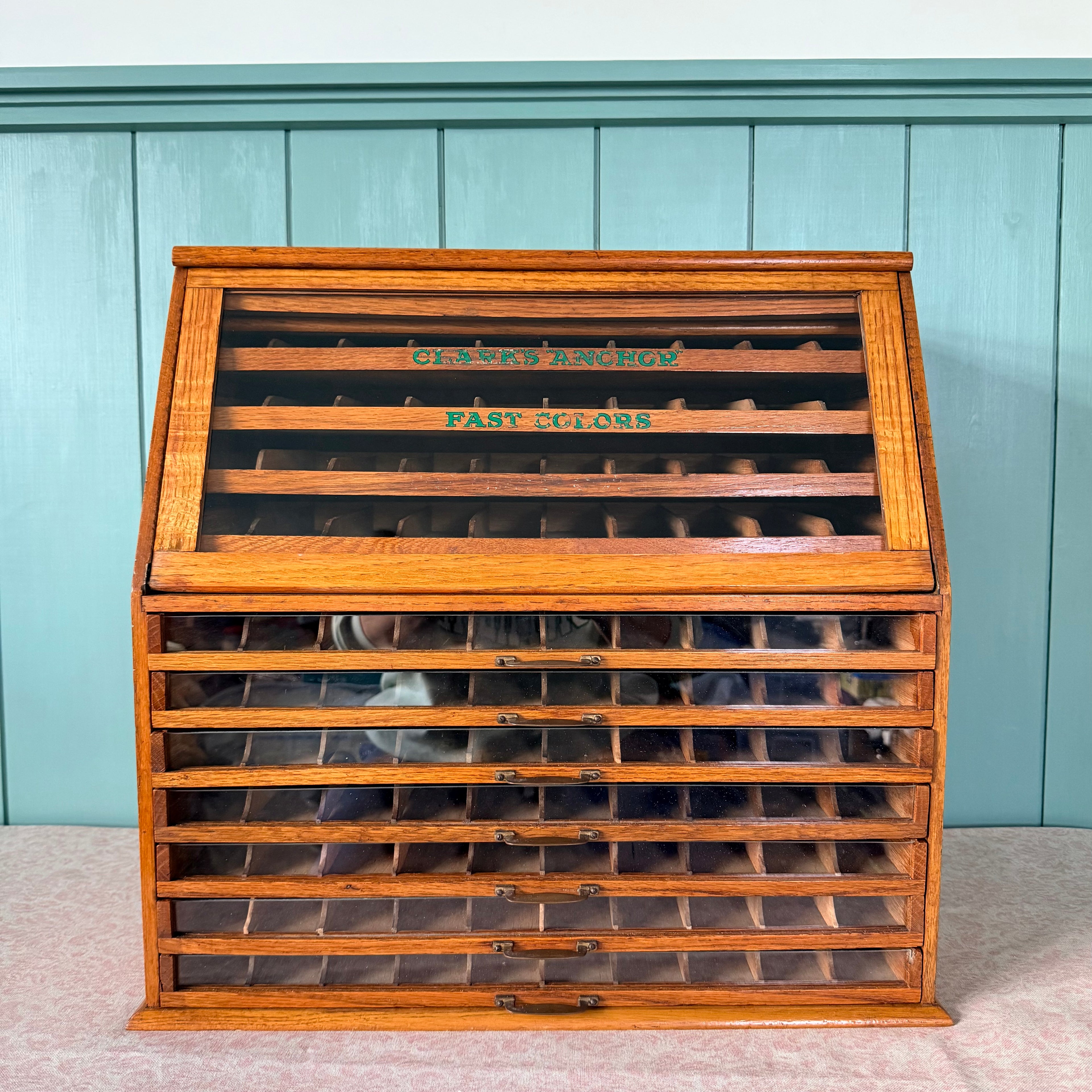 Vintage Clark’s Anchor Embroidery Cotton Display Cabinet