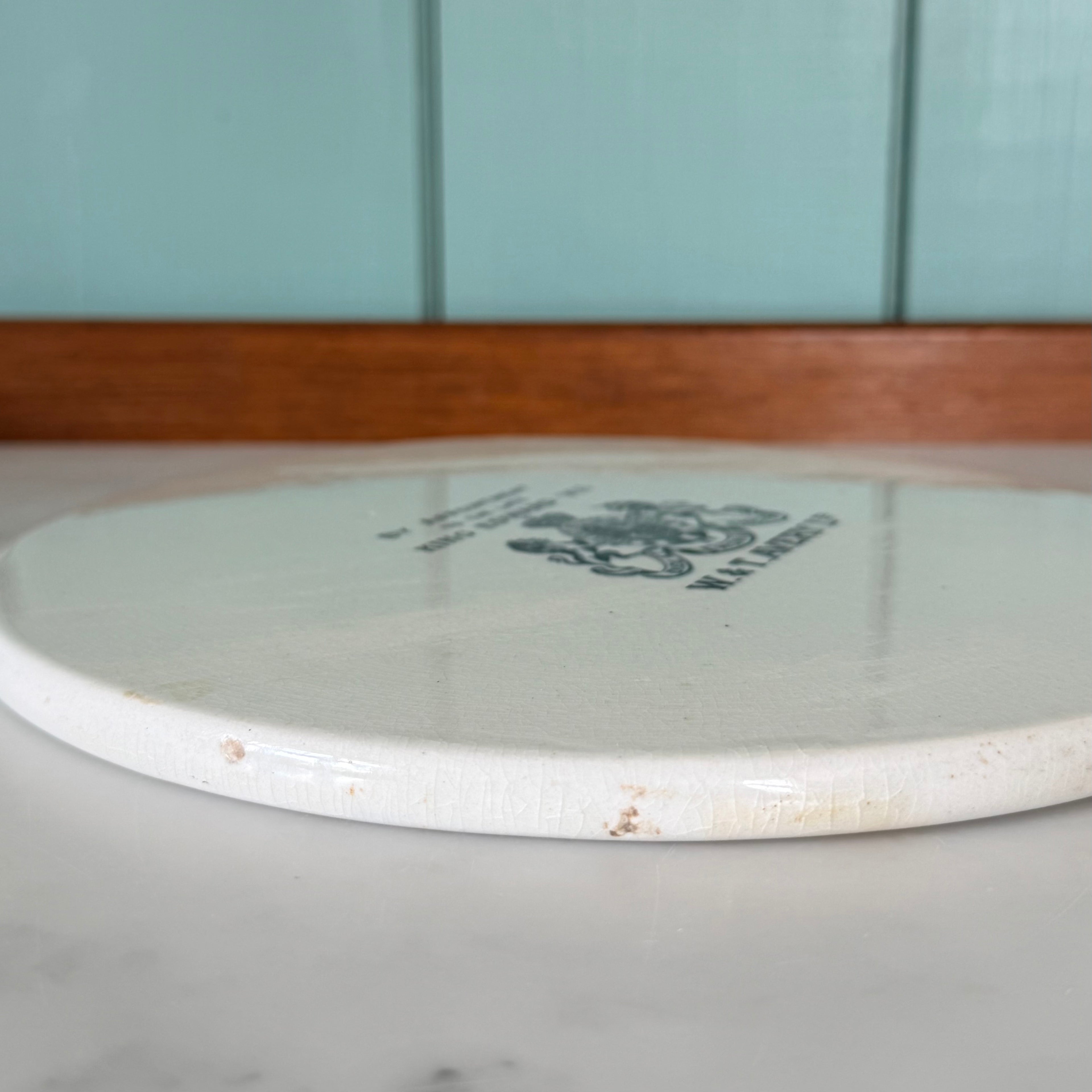 Antique W & T Avery Porcelain Scale Plate King Edward VII c.1910s