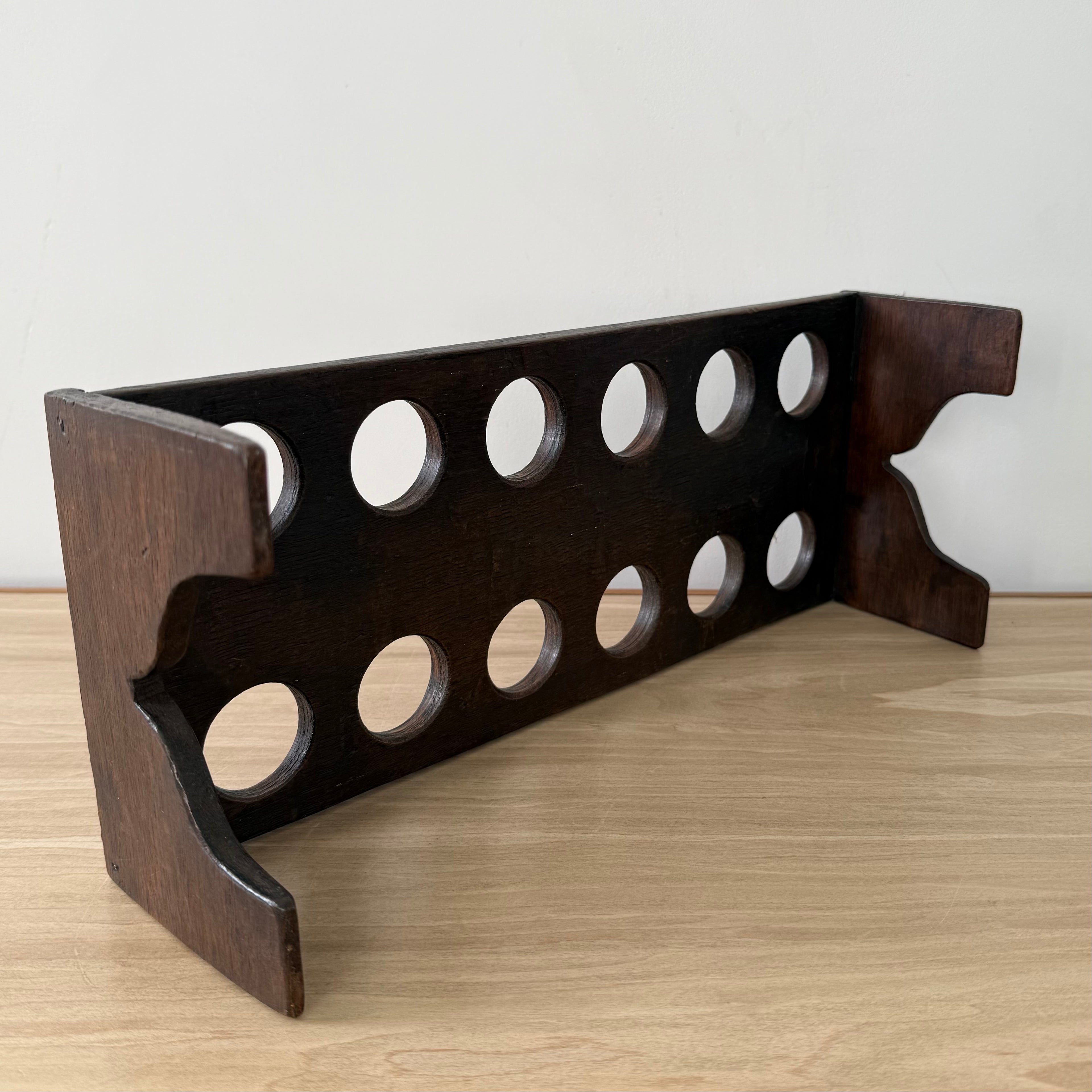 Antique Wooden Egg Rack Stand – 12 Hole Farmhouse Kitchen Storage