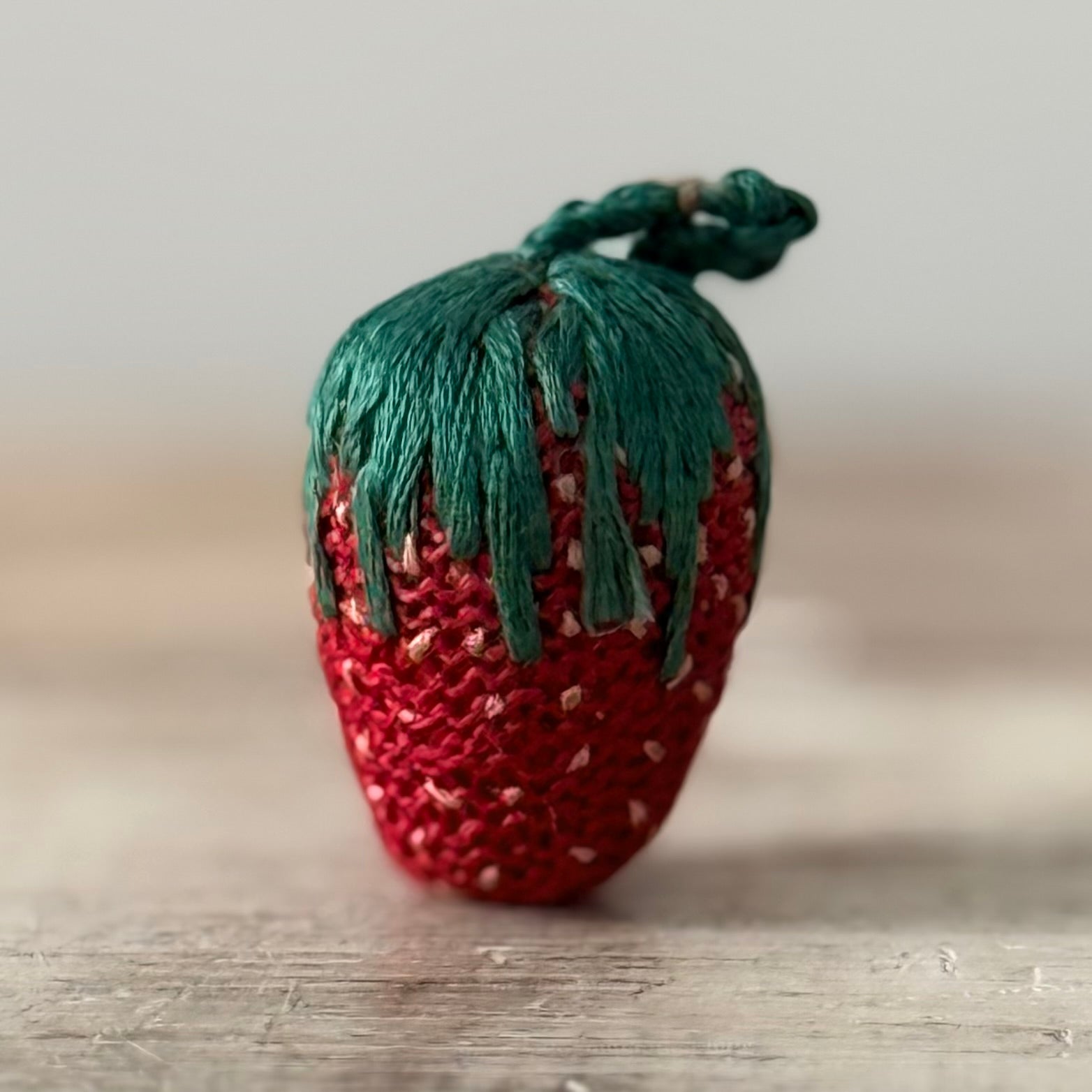 Antique Small Hand-Worked Strawberry Emery