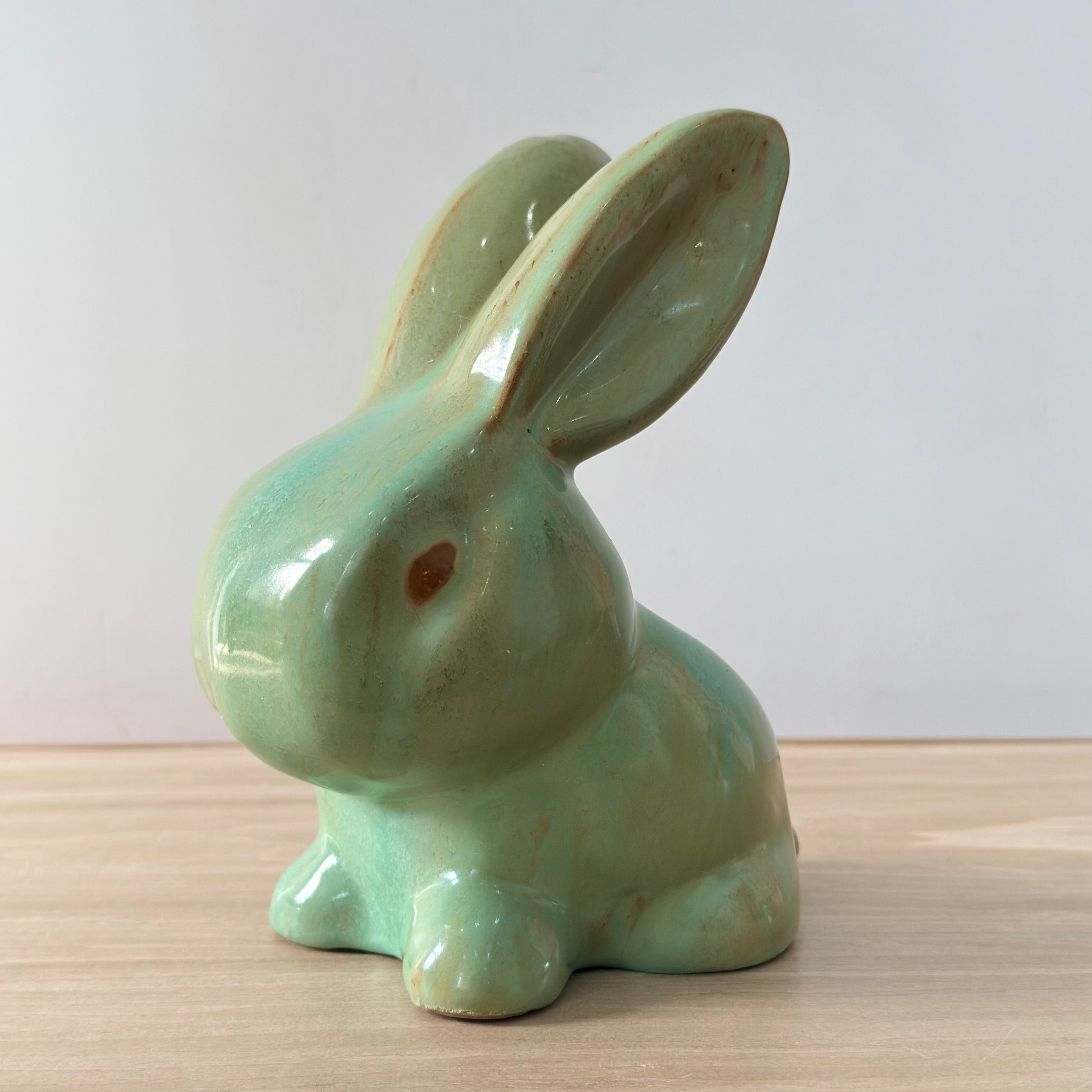 Vintage Green Rabbit Denby SylvaC Style Mid Century Ornament 17 cm