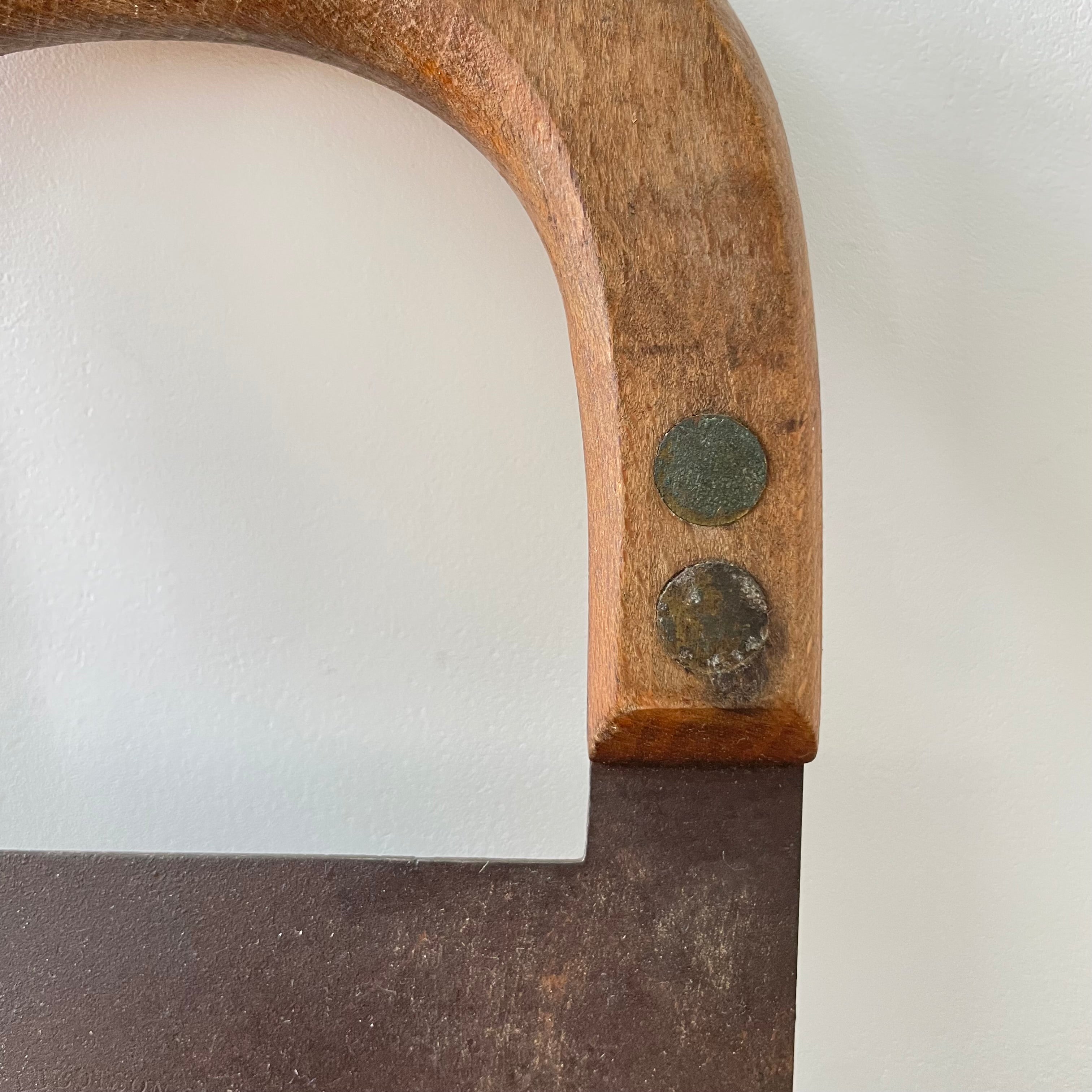 Antique Single-Handled Herb Chopper – Forged Iron Blade with Wooden Grip, Early 20th Century Kitchenalia