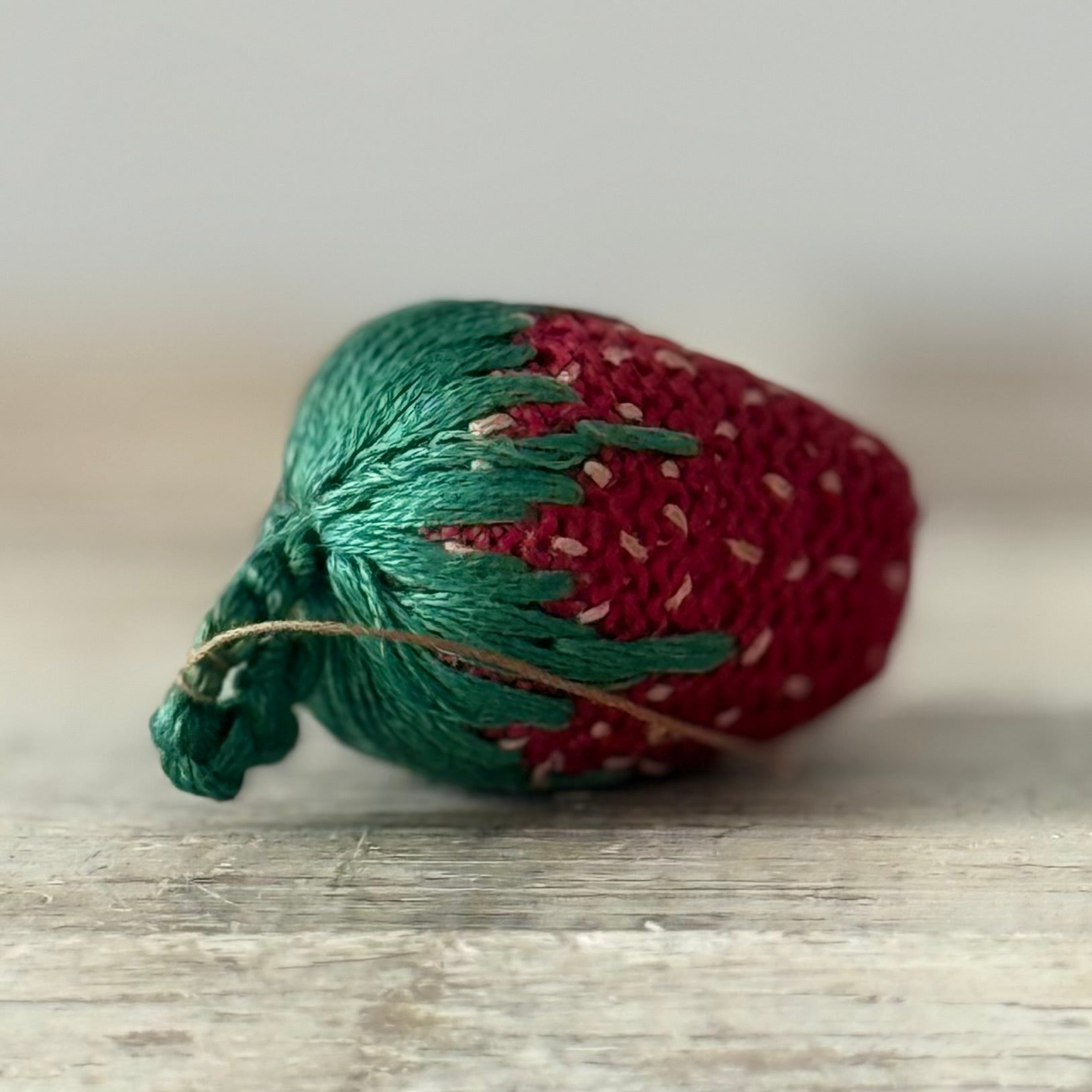 Antique Small Hand-Worked Strawberry Emery