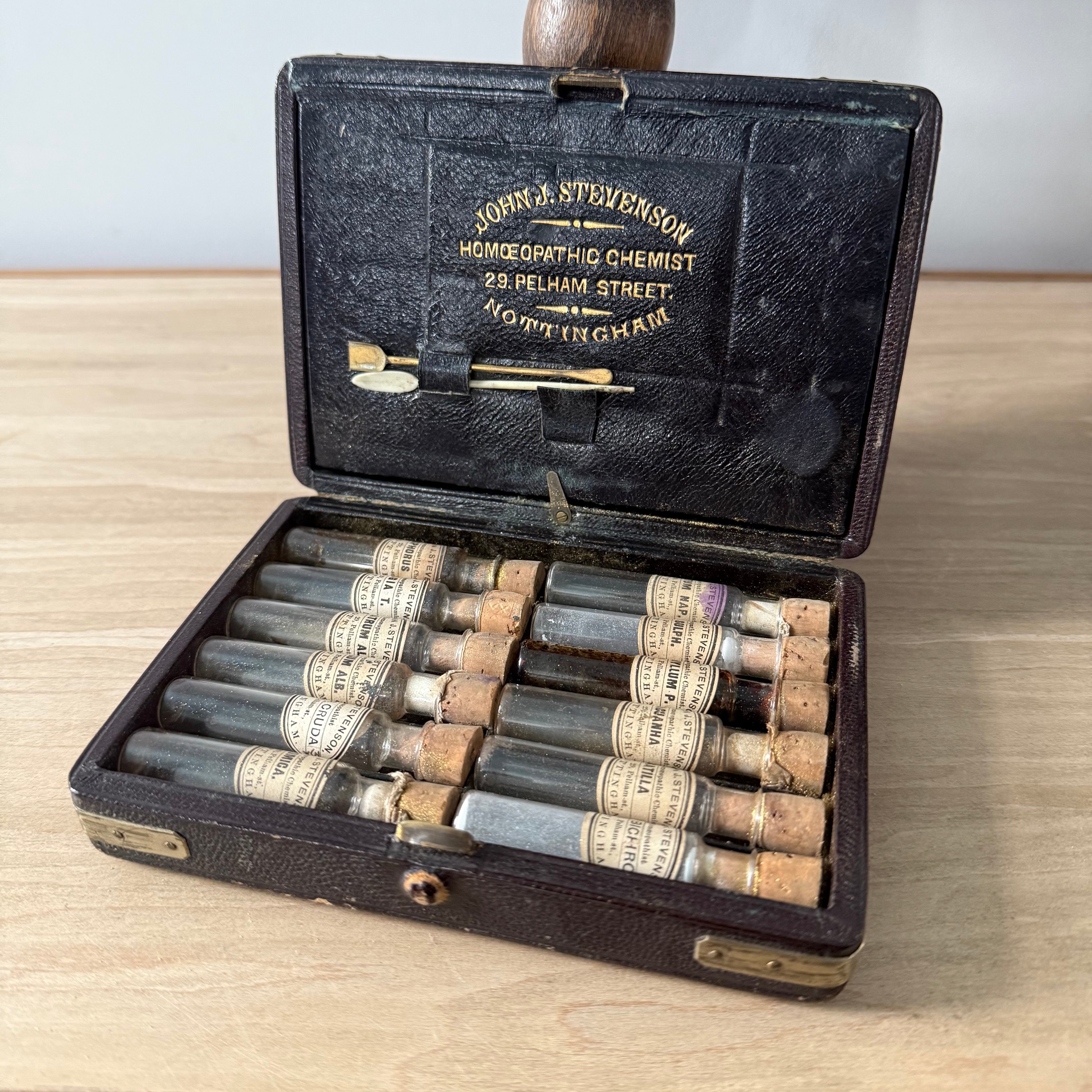 Antique Homeopathic Chemist’s Remedy Case by John J. Stevenson Nottingham