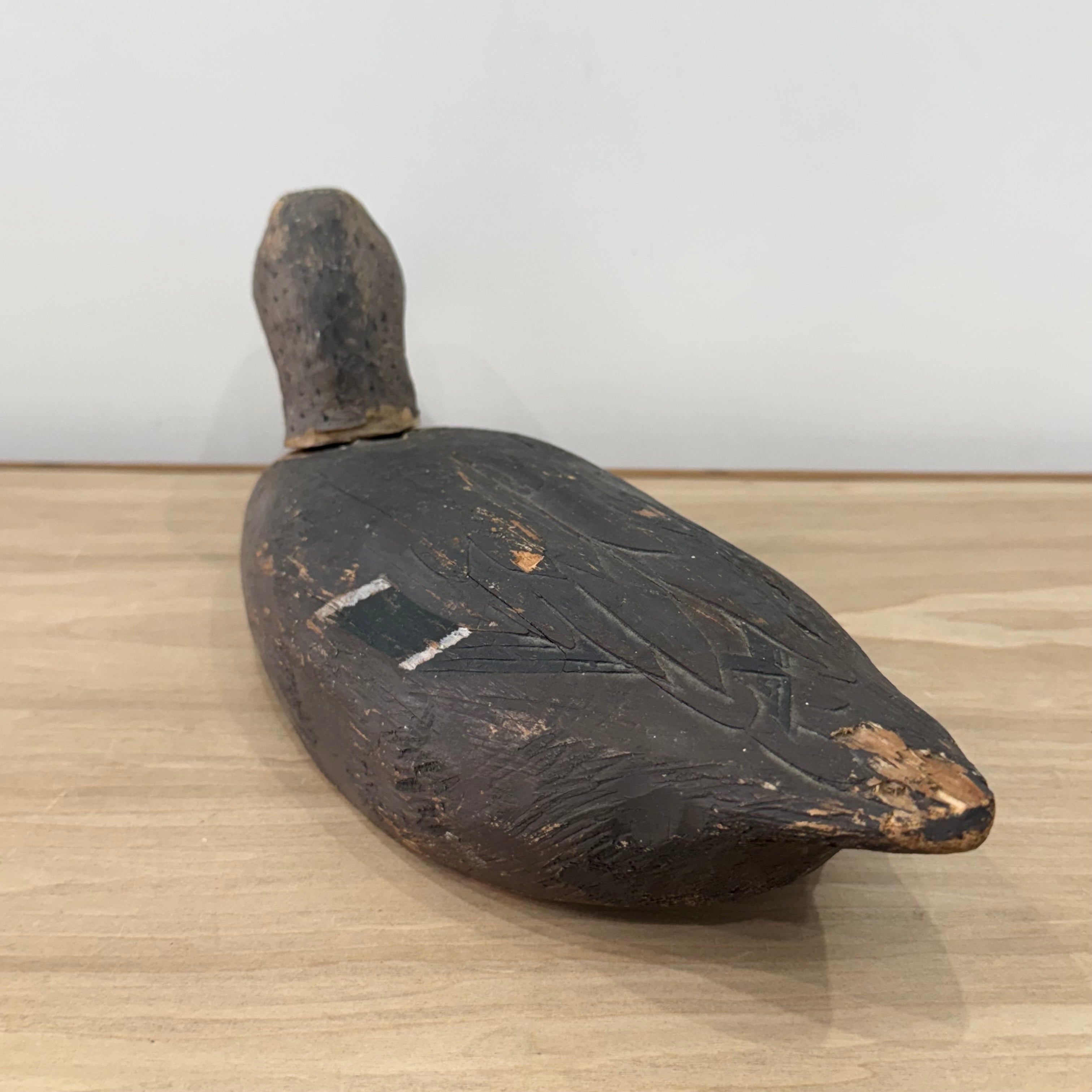 Primitive Folk Art Wooden Duck Decoy Hand Carved British 37cm