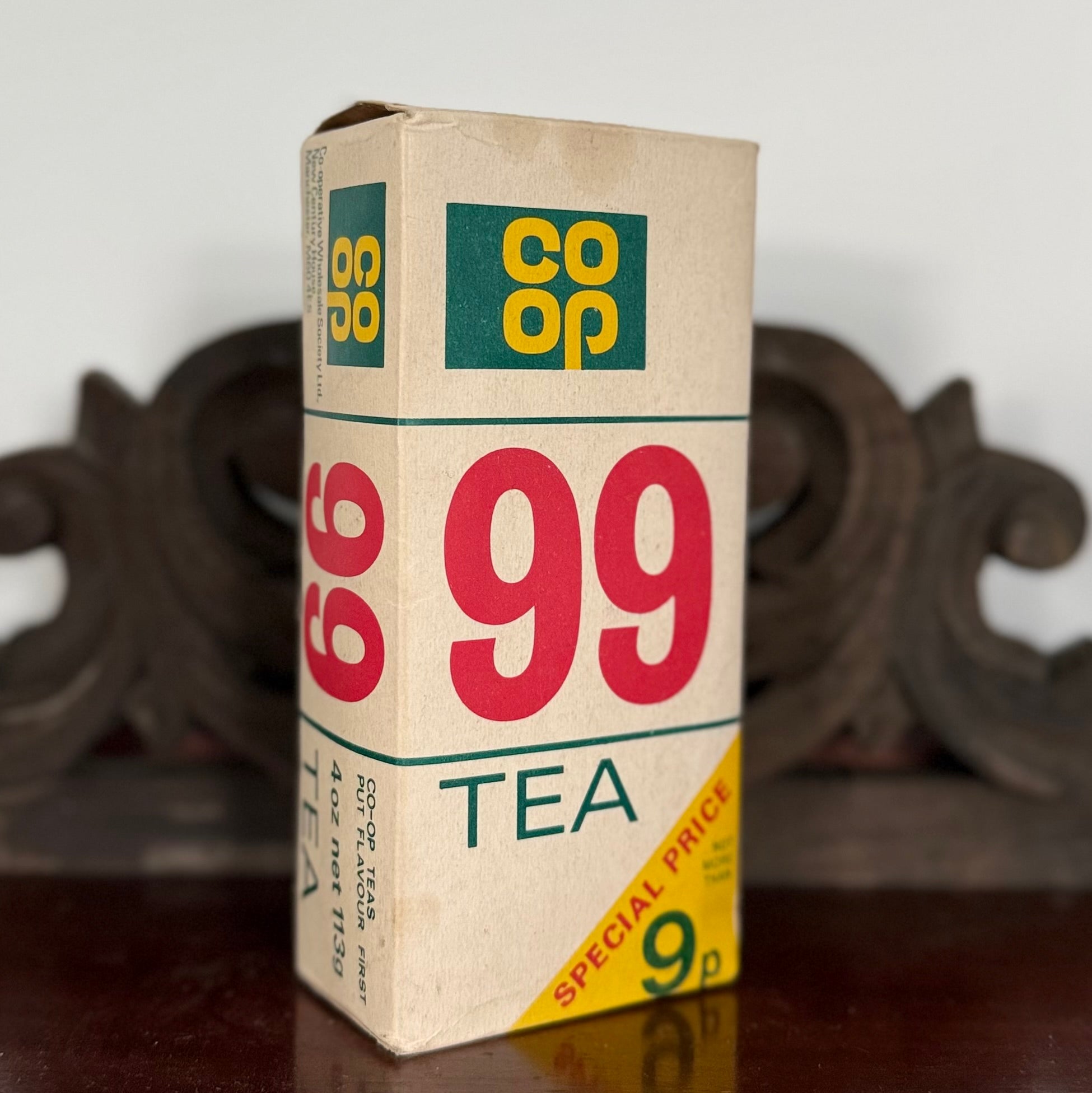 Vintage Co-op 99 Tea Unopened Full Packet 1970s 9p Price Flash