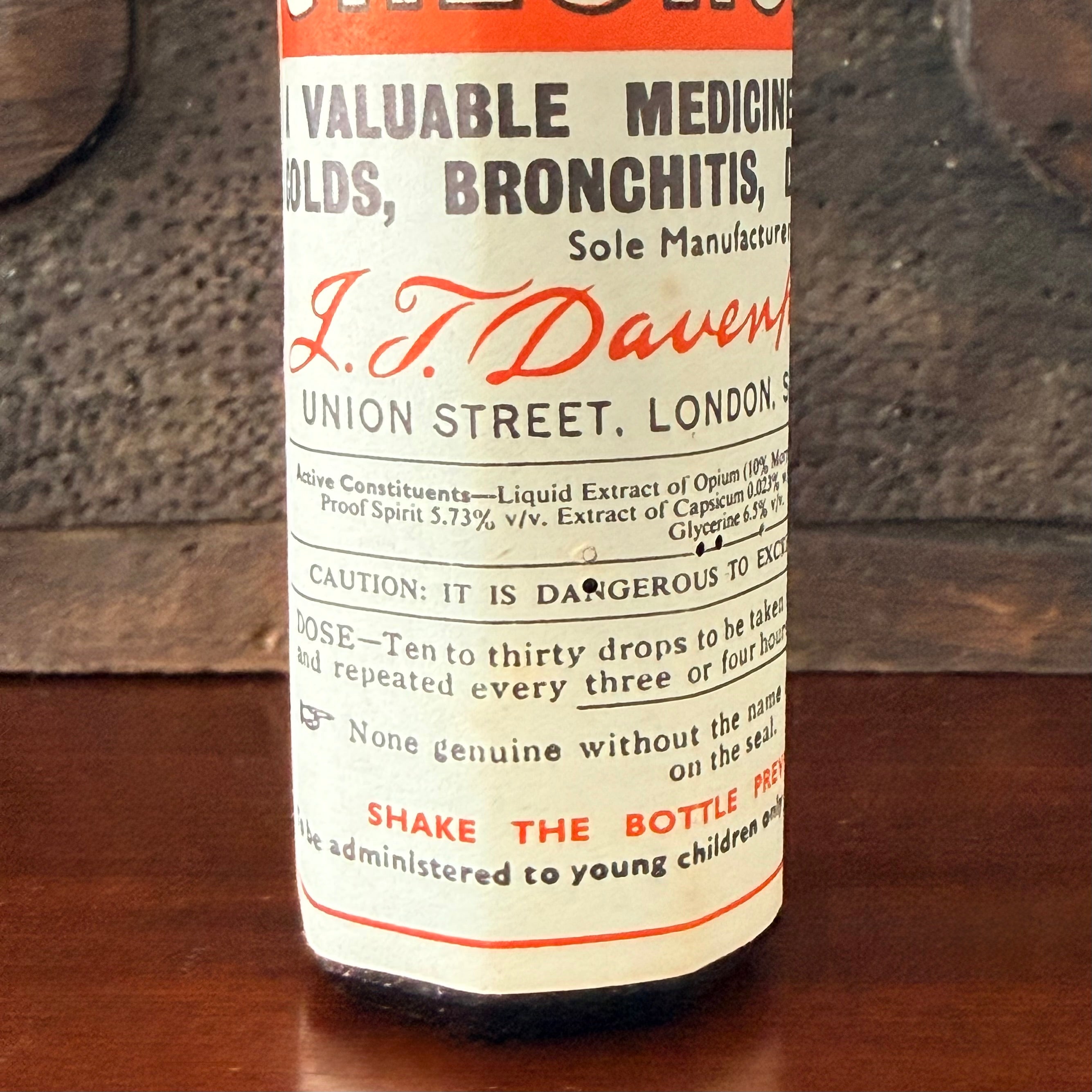 Collis Browne’s Chlorodyne Bottle, Box & Leaflet Vintage Chemist Apothecary Empty