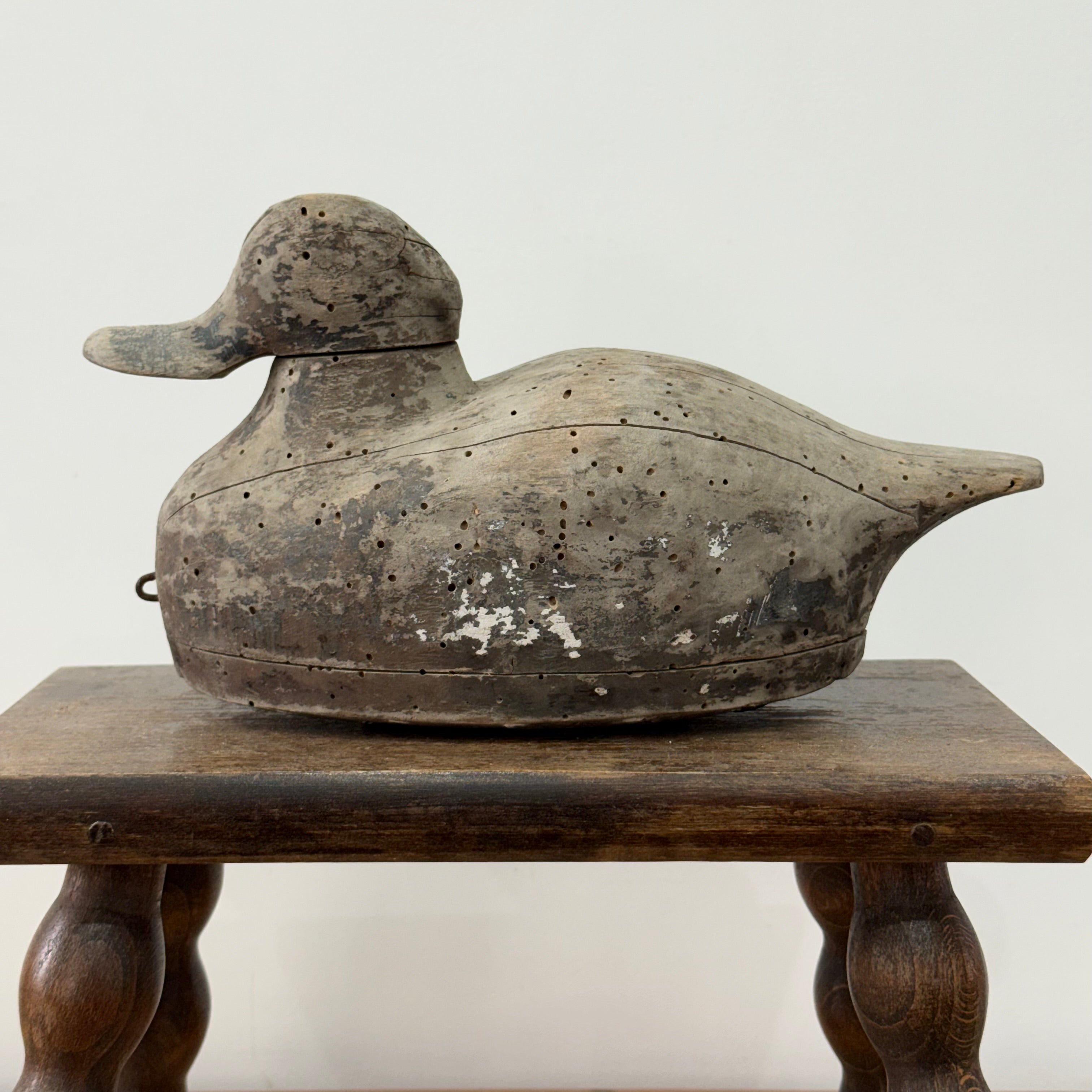 Antique Wooden Duck Decoy Folk Art Hand Carved Shooting Decoy