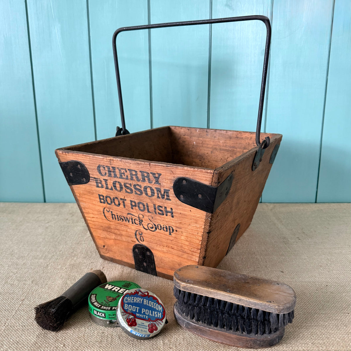 Edwardian Cherry Blossom Boot Polish Advertising Housebox c.1910