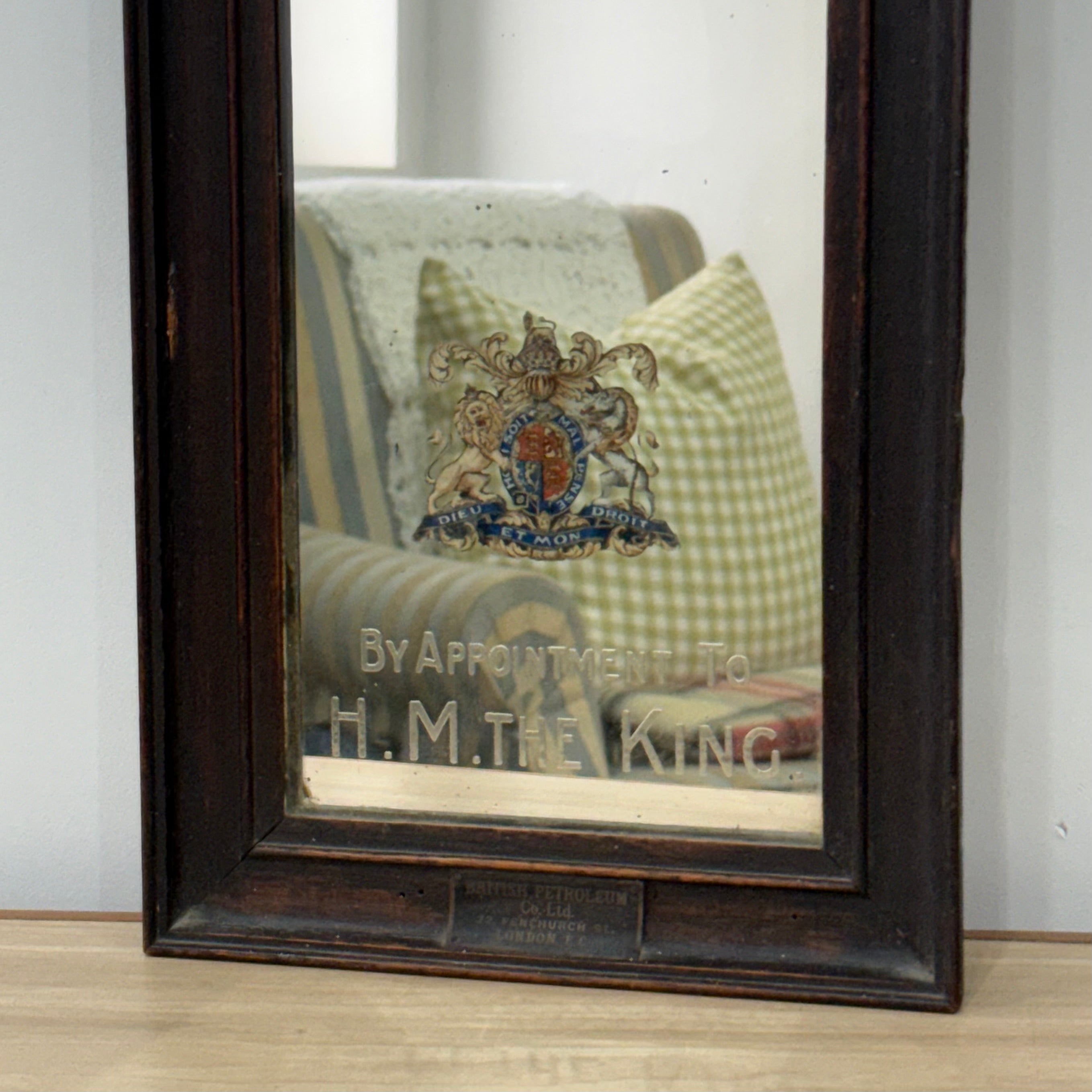 Vintage Shell Petrol Advertising Mirror Royal Warrant British Petroleum BP 1930s