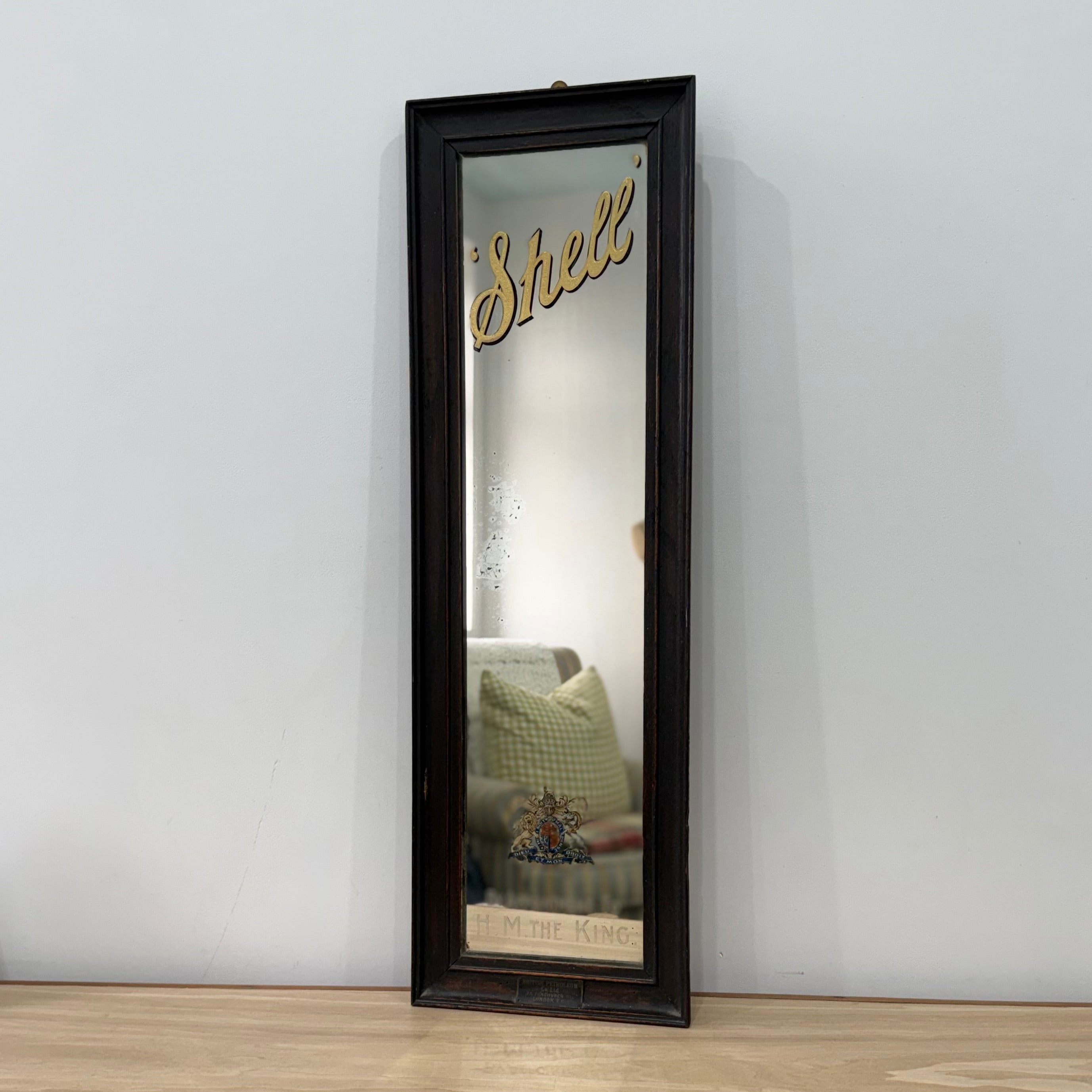 Vintage Shell Petrol Advertising Mirror Royal Warrant British Petroleum BP 1930s