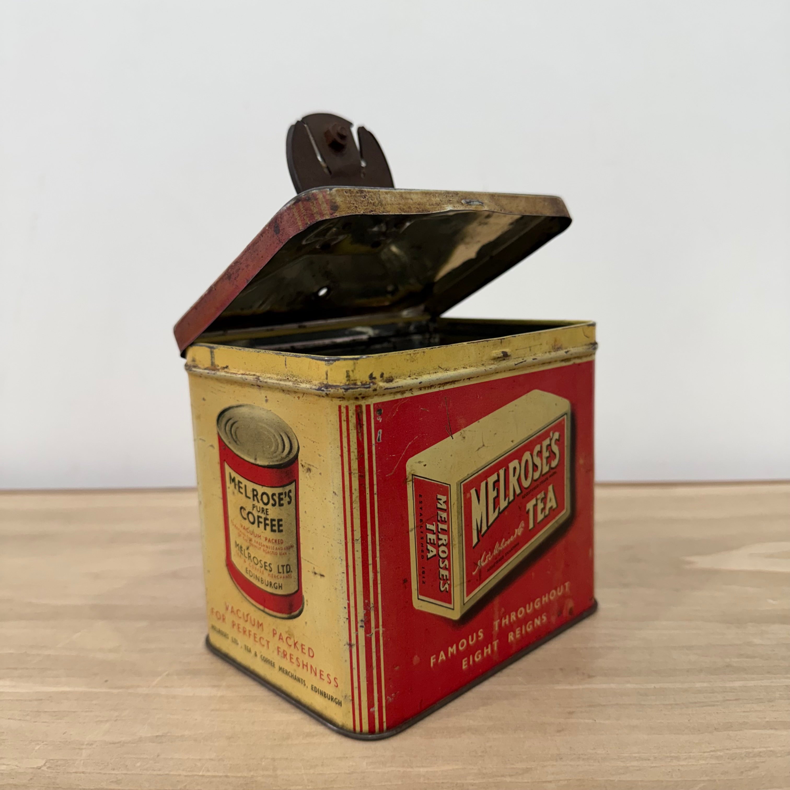 Melrose’s Tea & Coffee Grocer’s String Tin Counter Top Edinburgh