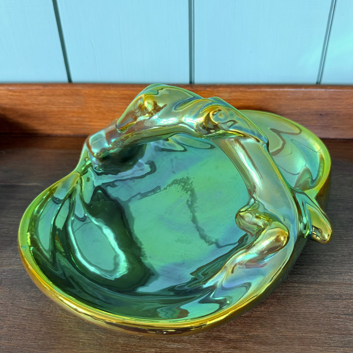 Art Deco Zsolnay Eosin Ceramic Basket Dish c.1930