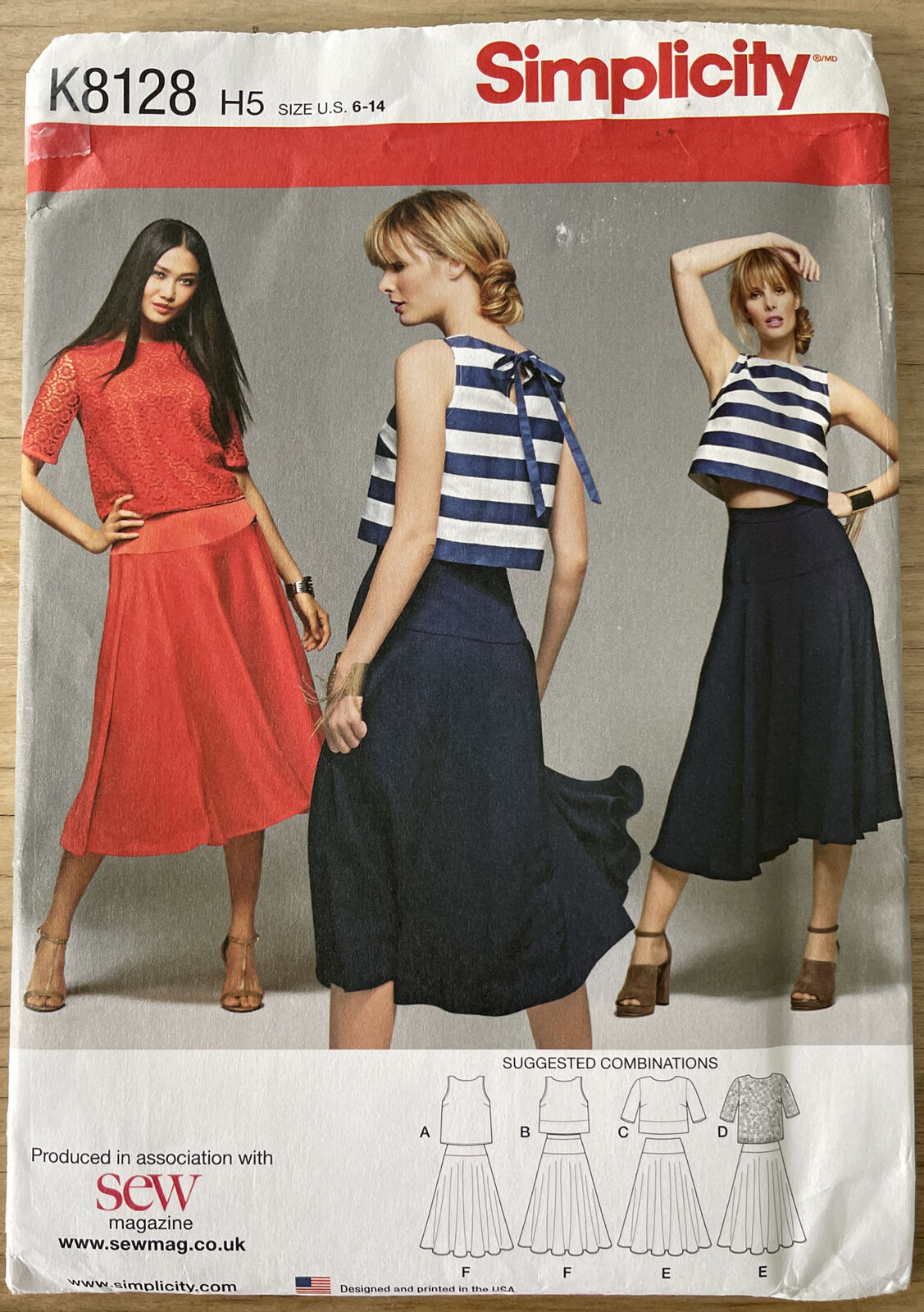 Simplicity K8128 Womens Size 10-18 Top Skirt FF *