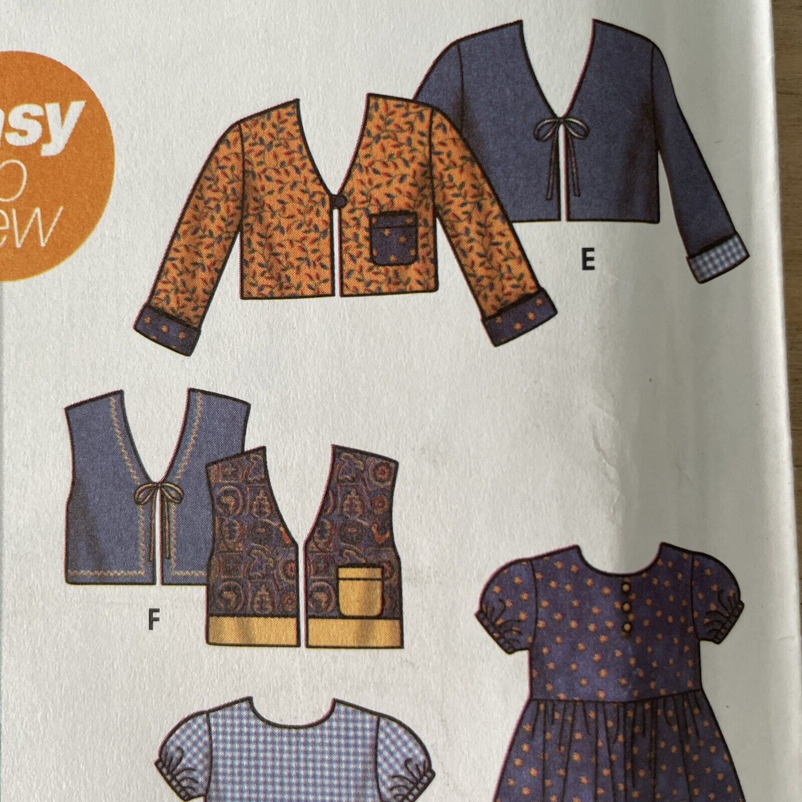 Simplicity 5481 Toddler Size 1/2-4 Dress Top FF *