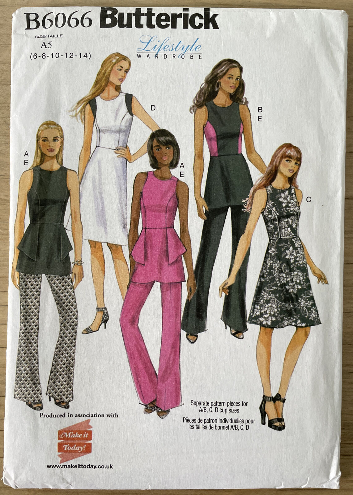 Butterick B6066 Womens Size 6-14 Petite Dress Top Trousers FF