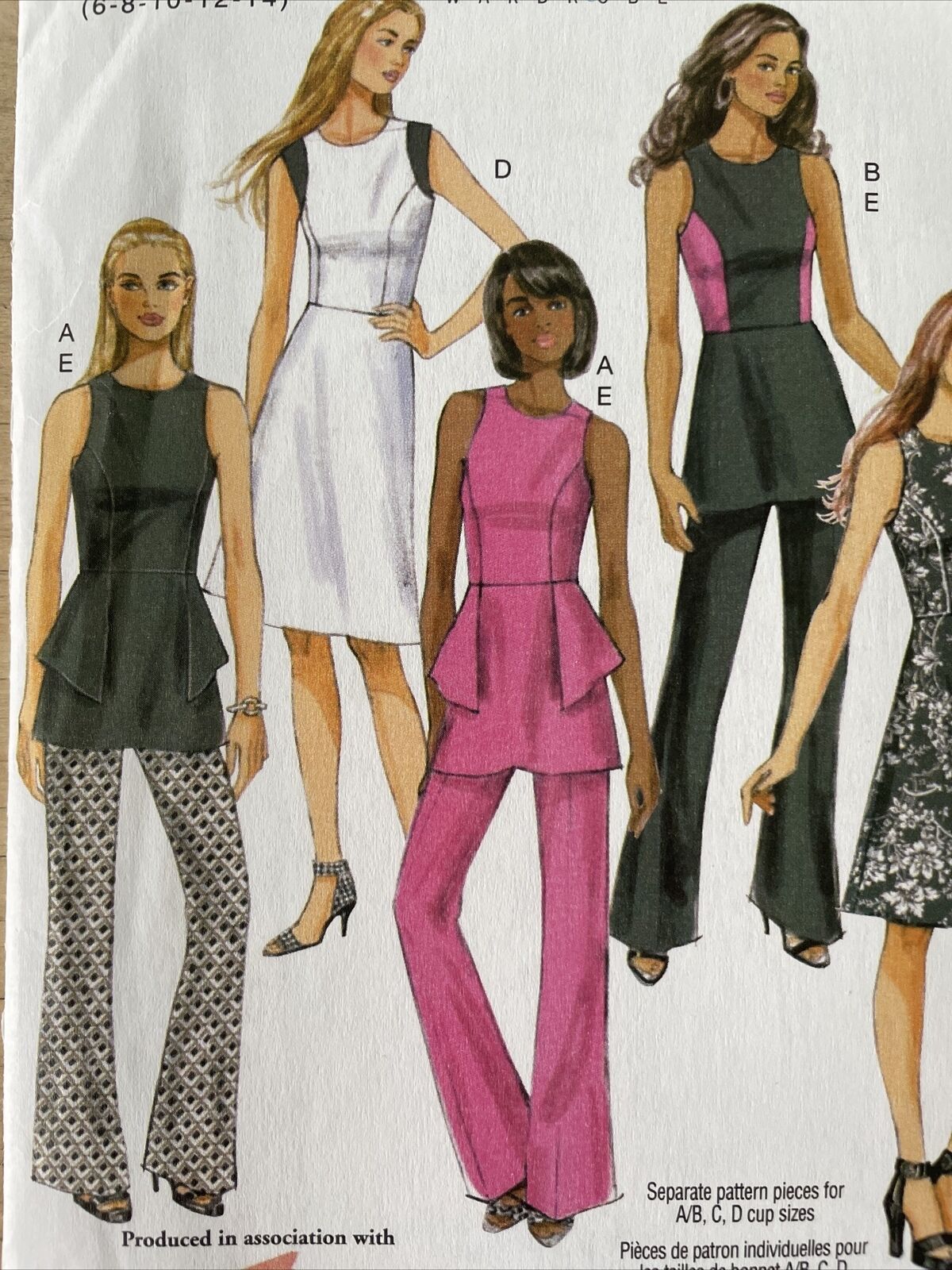 Butterick B6066 Womens Size 6-14 Petite Dress Top Trousers FF