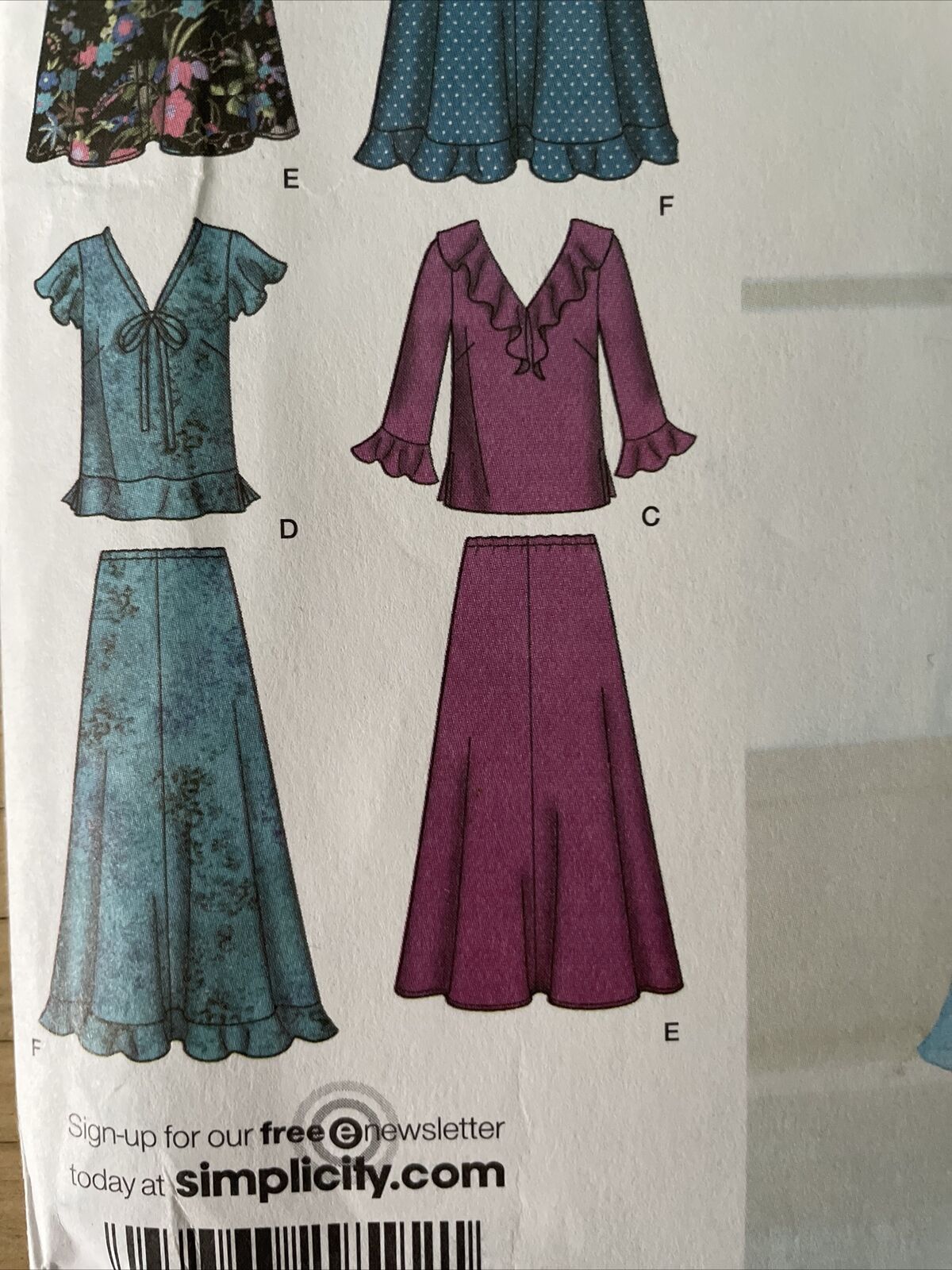 Simplicity 4221 Womens Size 10-16 Top Blouse Skirt FF *