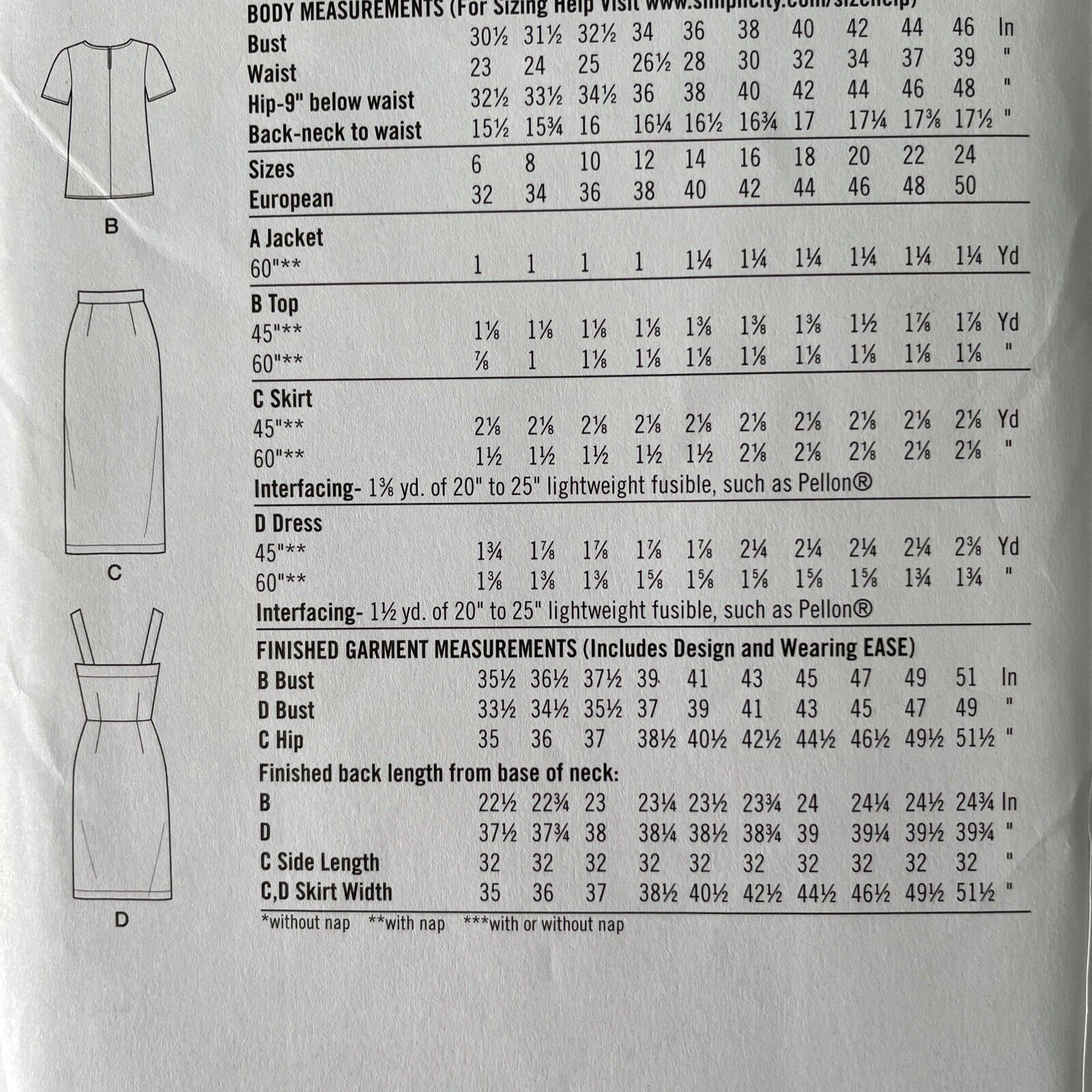 Simplicity K8849 Womens Size 10-18 UK Dress Top Skirt Jacket FF *