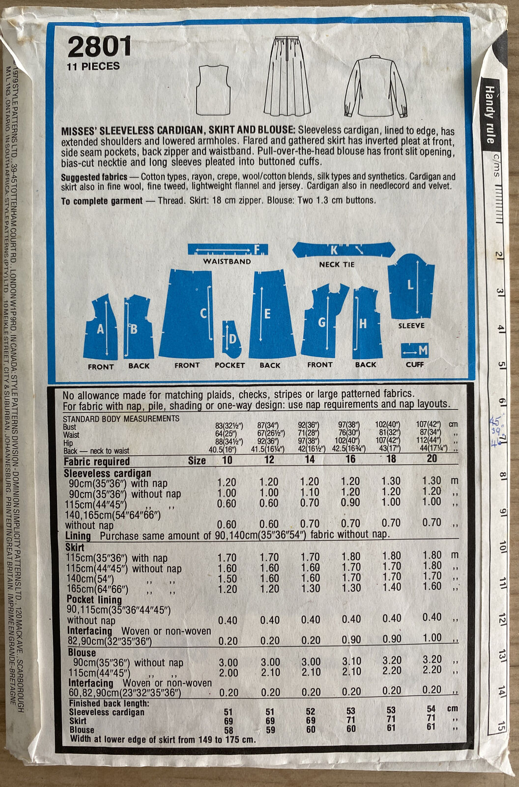 Style 2801 Womens Size 20 Skirt Top Skirt