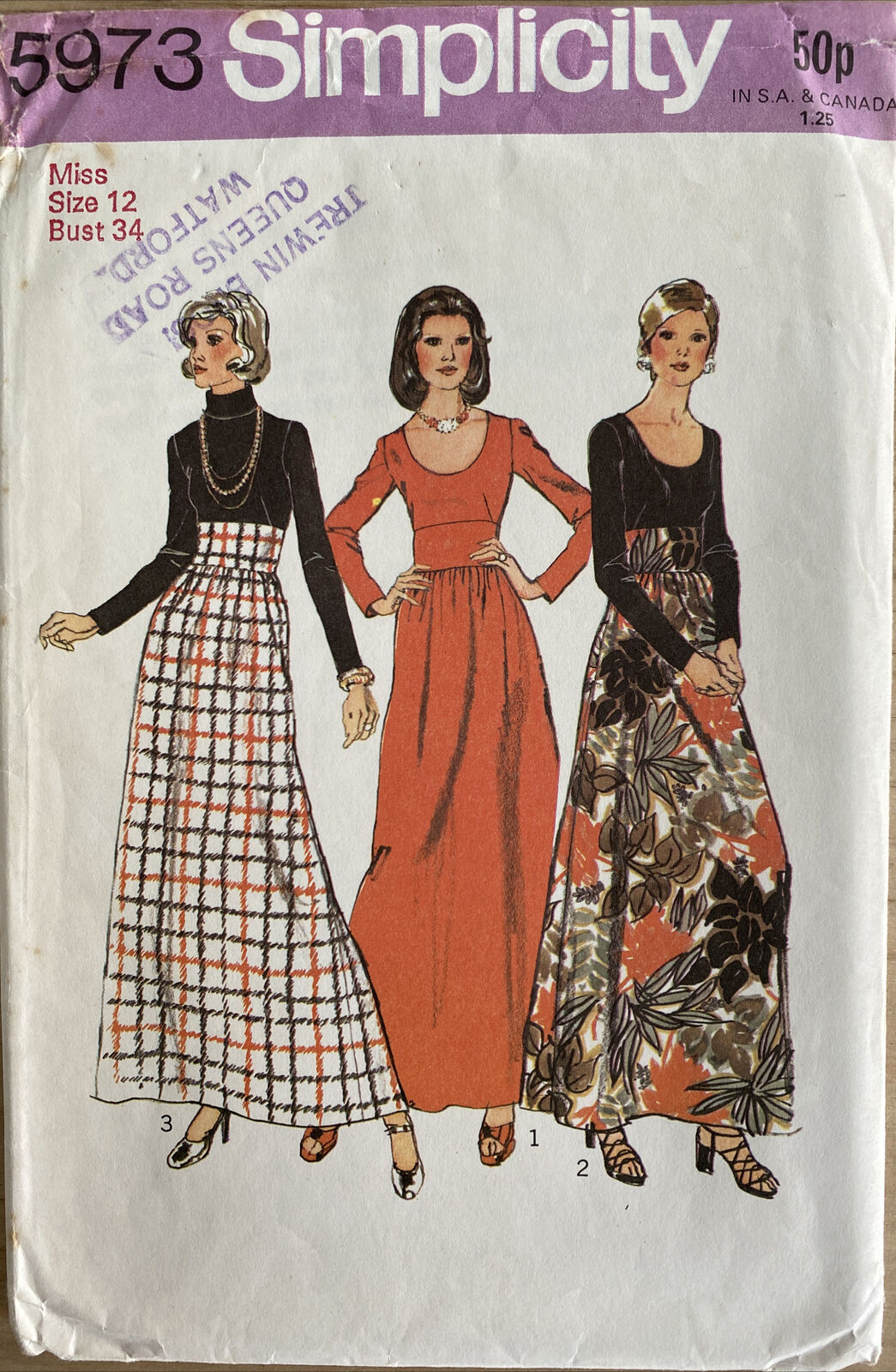 Simplicity 5973 Womens Size 12 Evening Dress *