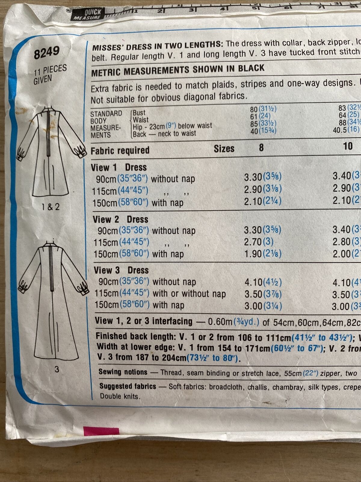 Simplicity 8249 Womens Size 14 Dress *