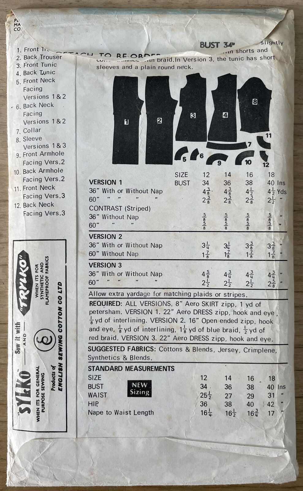 Maudella 5714 Womens Size 12 Tunic Trousers FF *