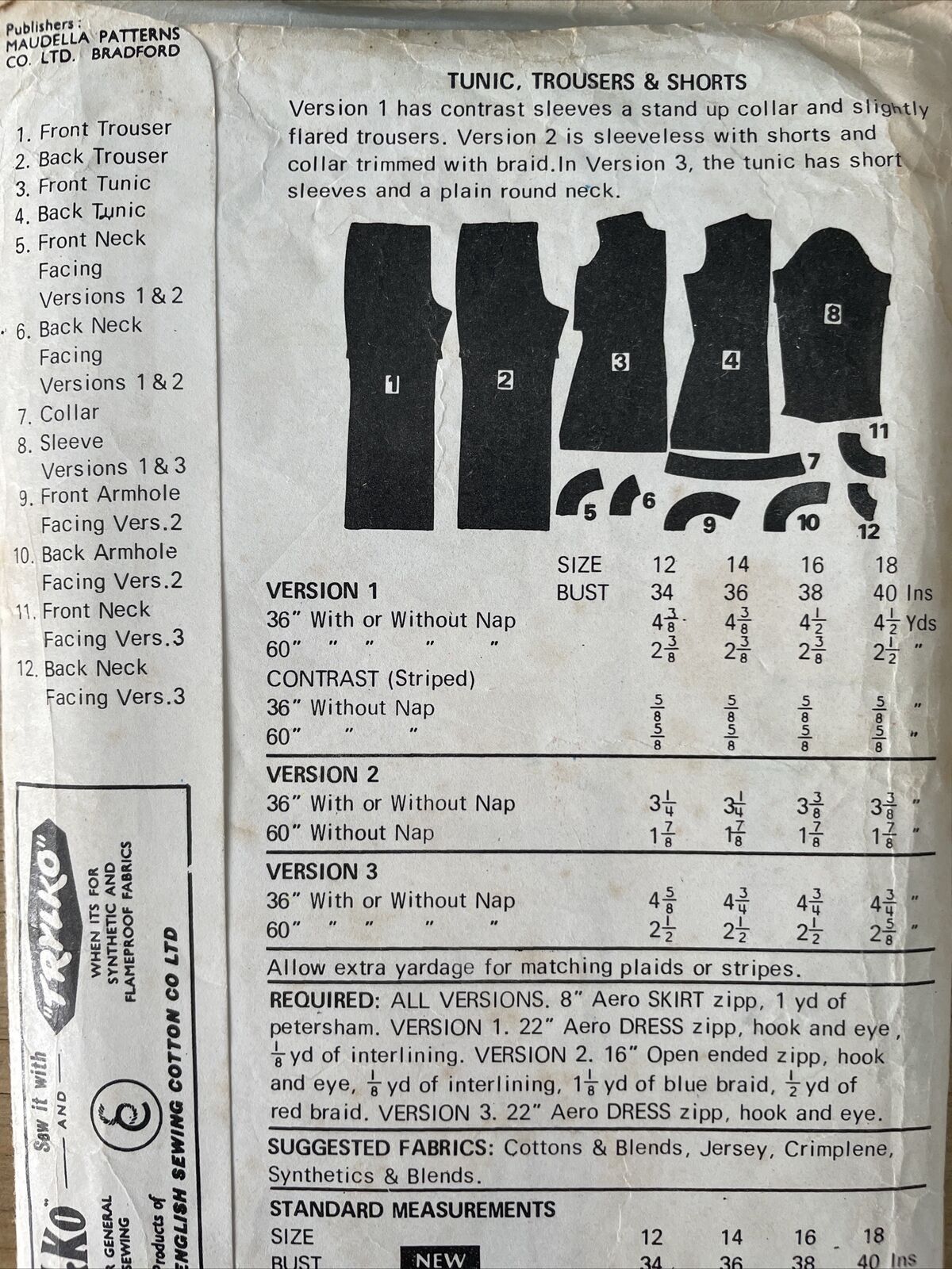 Maudella 5714 Womens Size 12 Tunic Trousers FF *