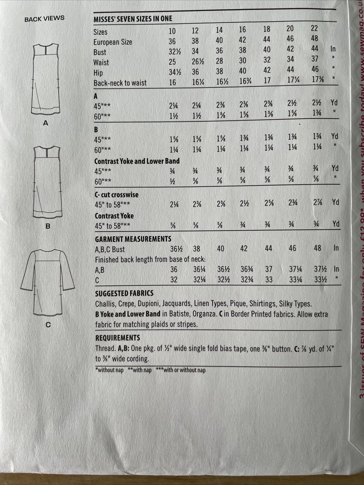 New Look K6619 Womens Size 10-22 Dress FF