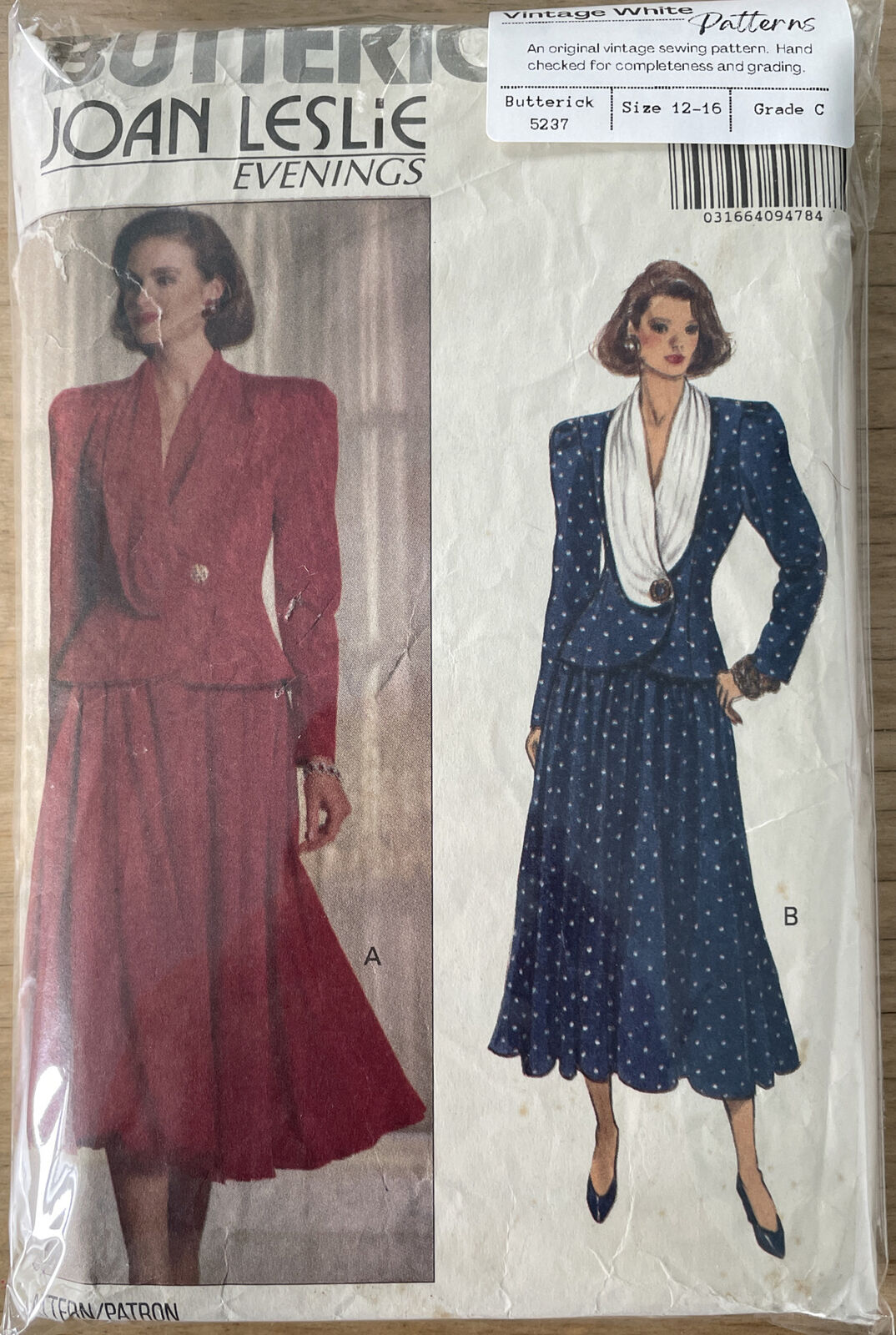 Butterick 5237 Womens Size 12-16 Top Skirt *