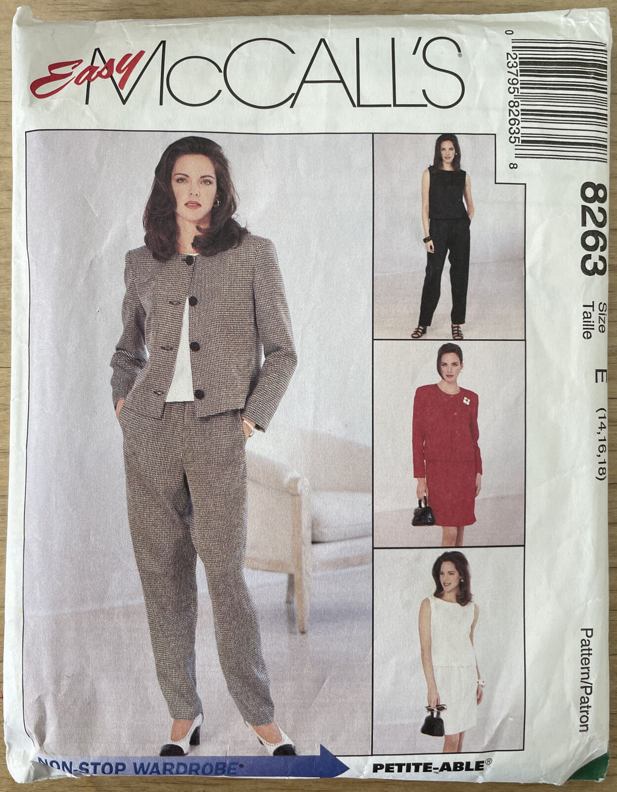 McCalls 8263 Womens Size 14 Jacket Top Dress Trousers Skirt *