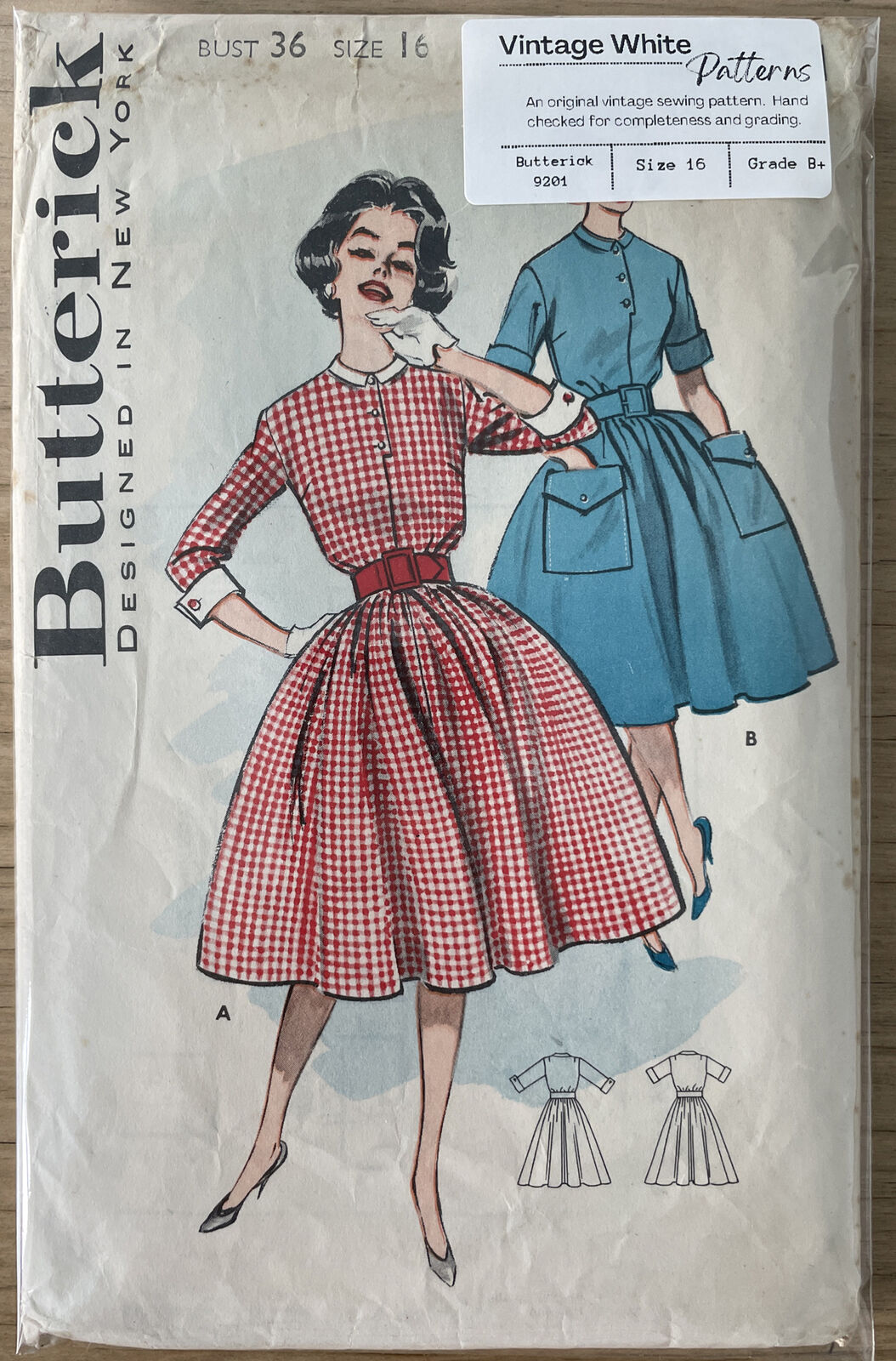 Butterick 9201 Womens Size 16 Dress *