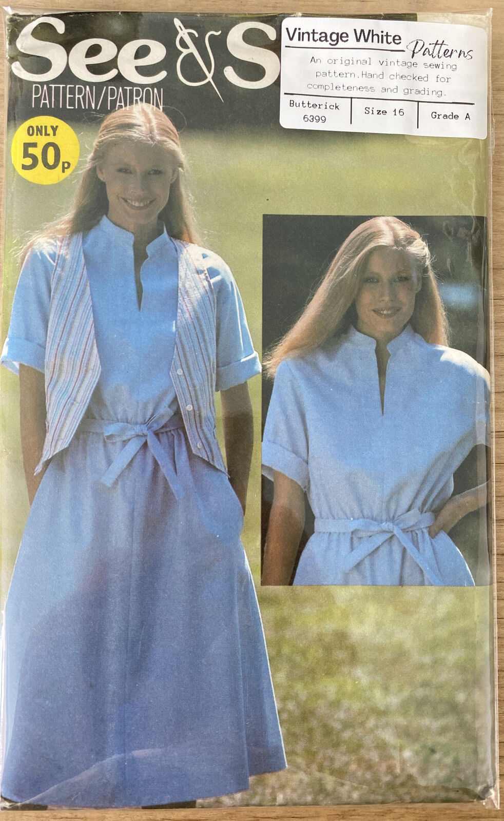 Butterick See & Sew 6399 Womens Size 16 Dress *