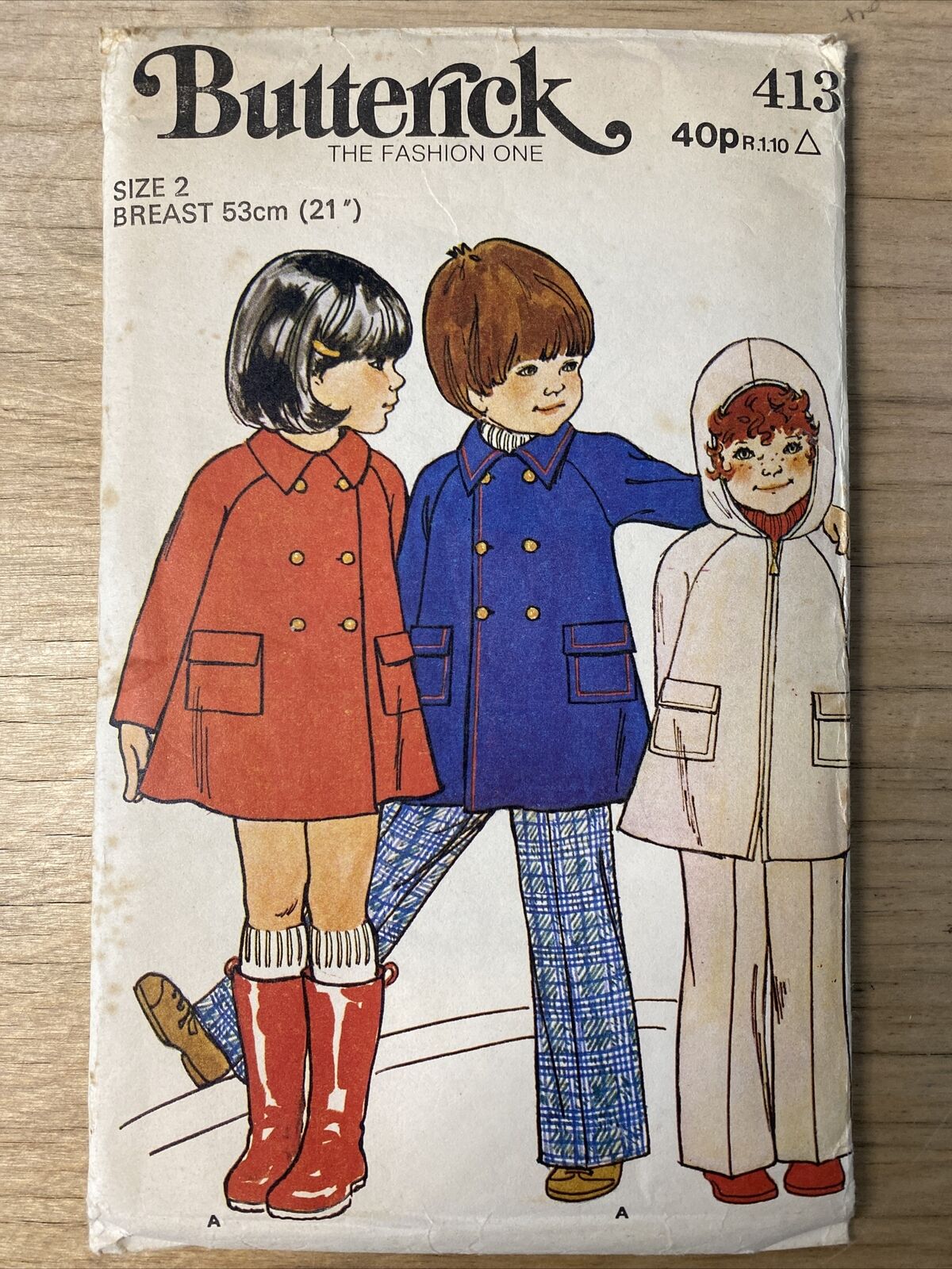 Butterick 413 Childs Size 2 Toddler Coat Trousers *