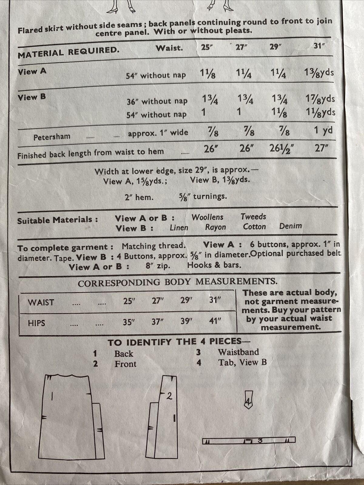Style 1734 Womens Waist 27” Skirt