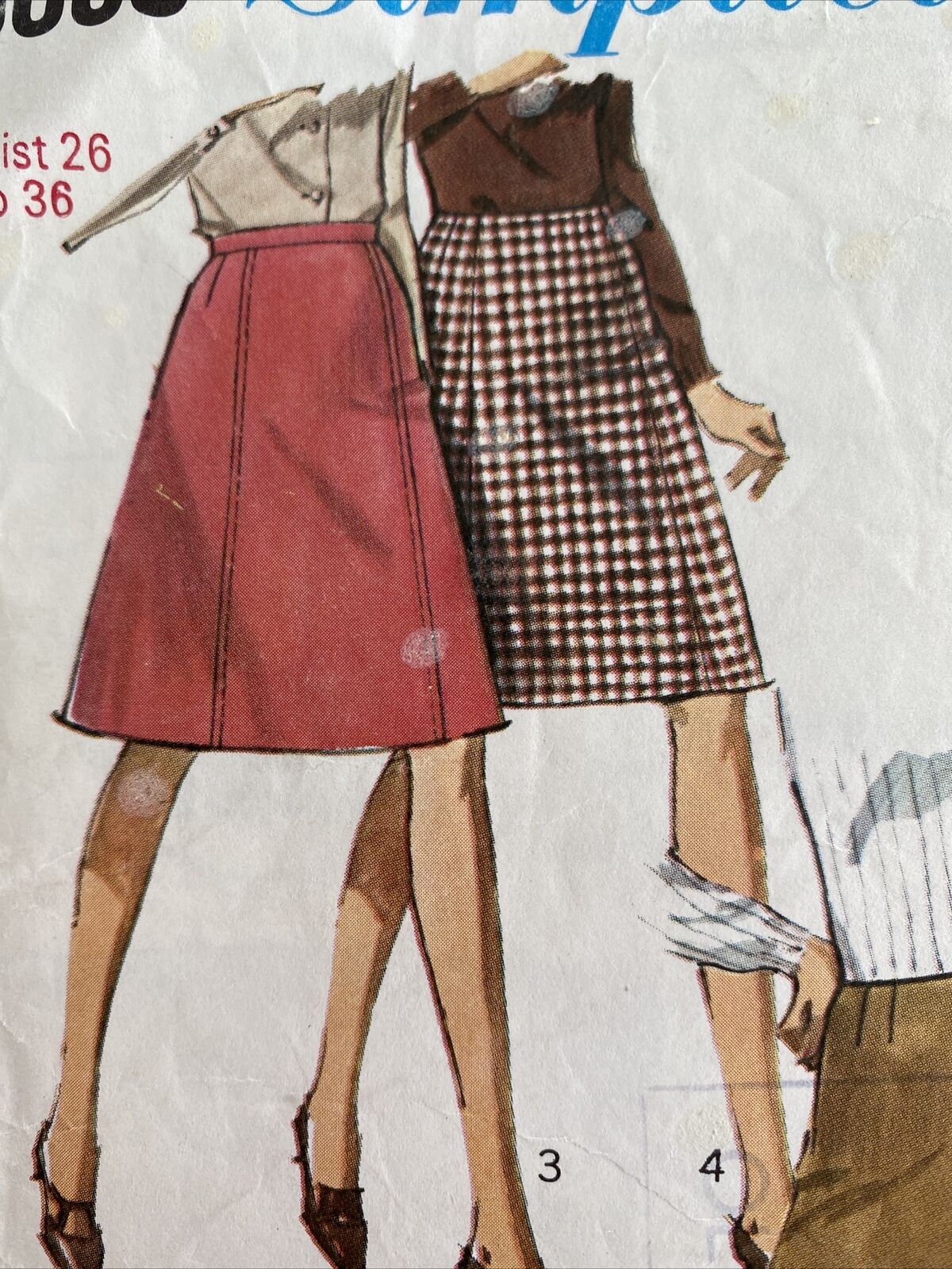 Simplicity 6695 Womens Waist 26” Skirt *