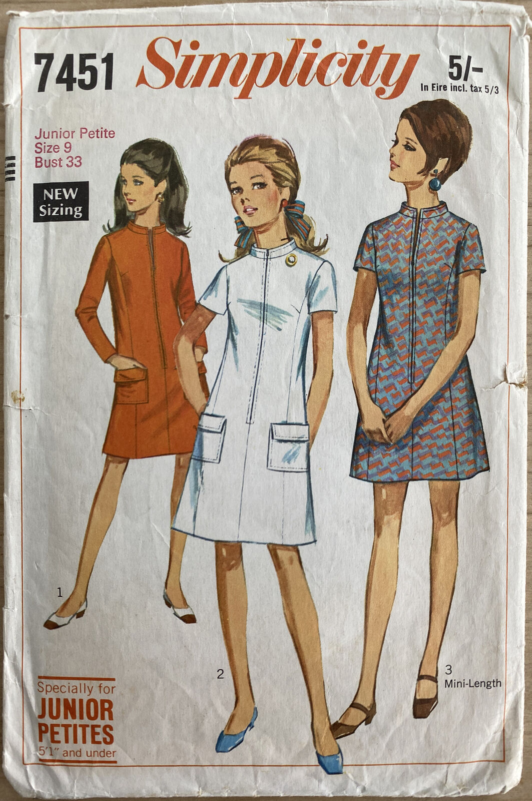 Simplicity 7451 Teen/Girl Size 9 Dress *