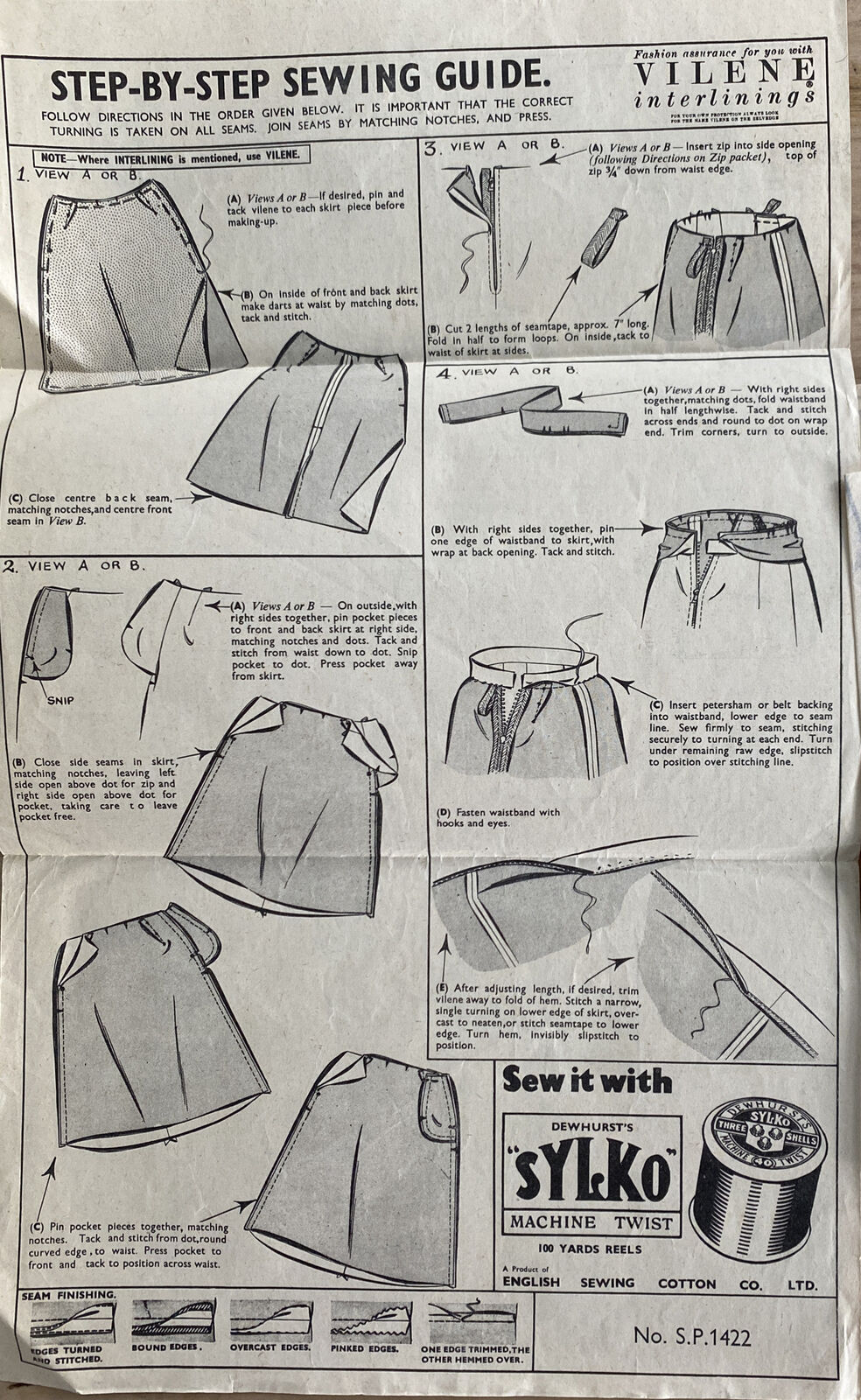 Style 1422 Womens Waist 25” Skirt