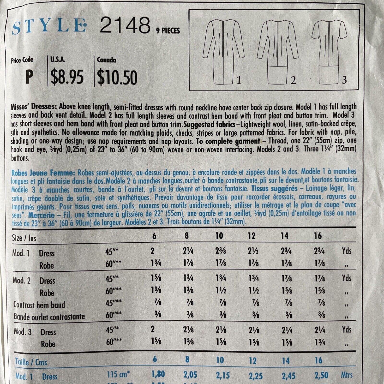 Style 2148 Size 6-16 Dress FF