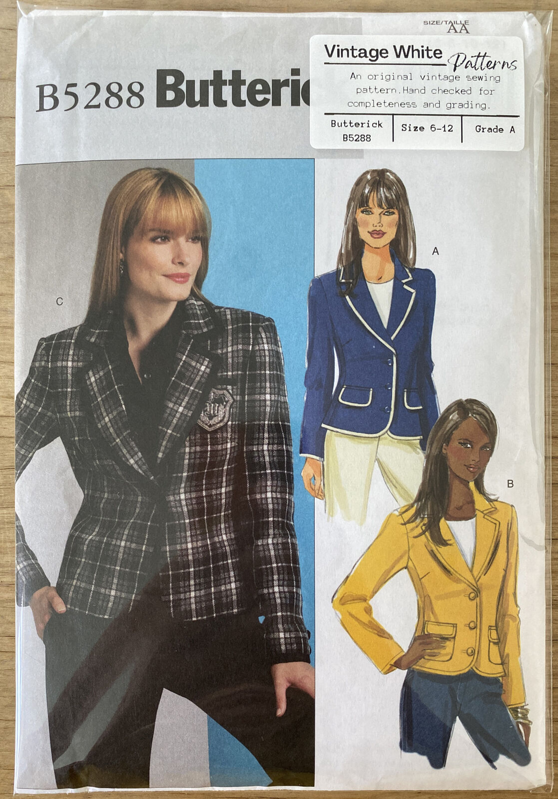 Butterick B5288 Womens Size 6-12 Petite Jacket *