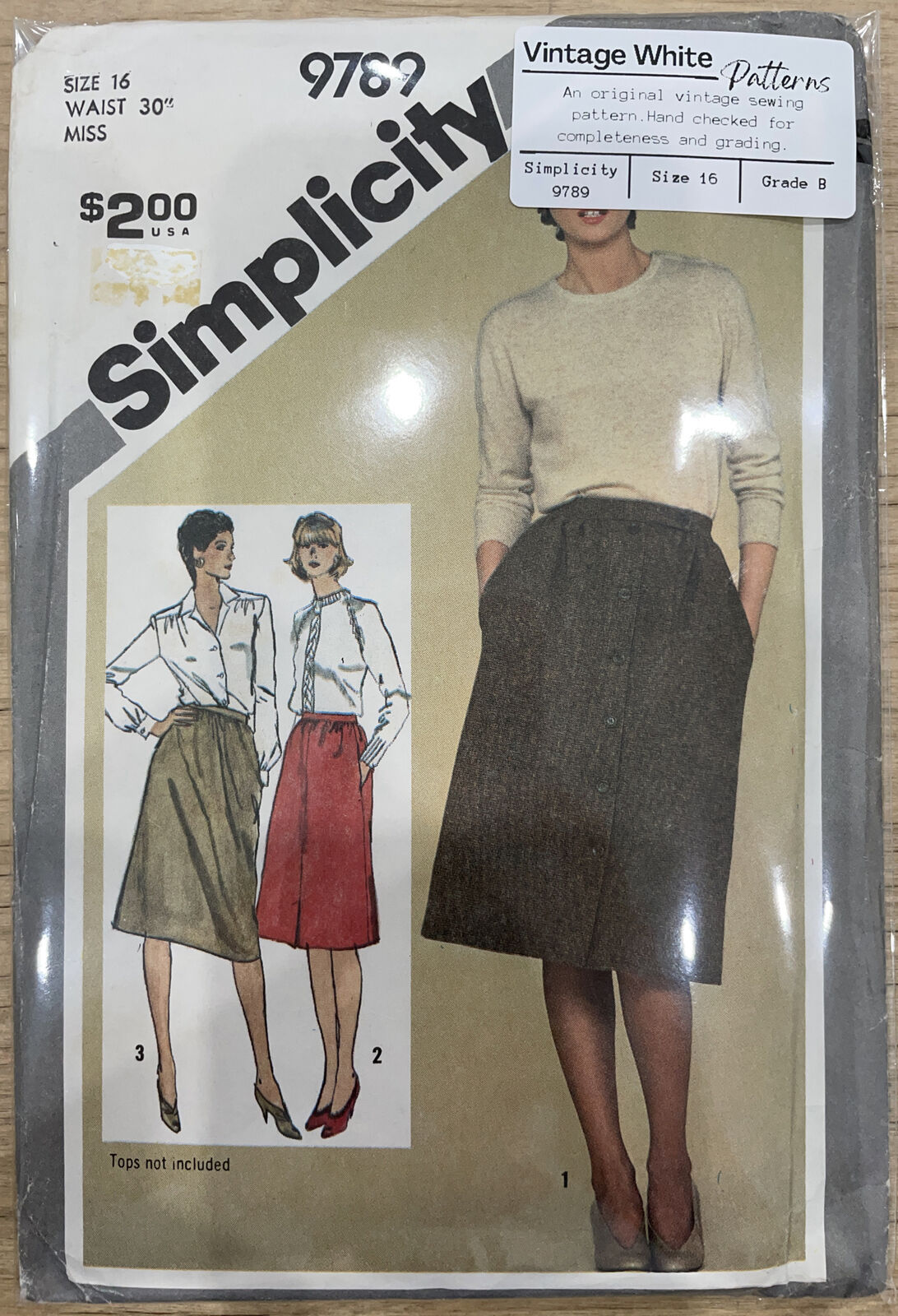 Simplicity 9789 Womens Size 16 Skirt