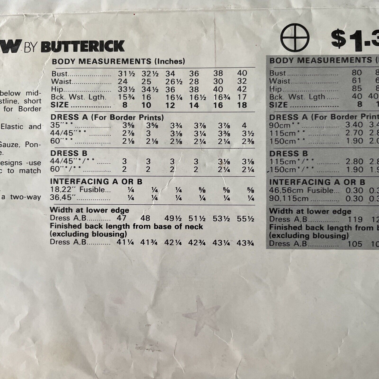 Butterick See & Sew 3876 Womens Size 8-12 Dress *