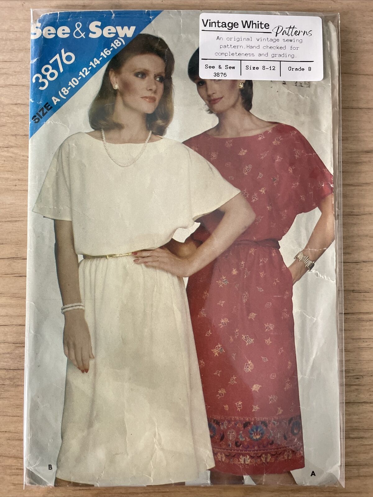 Butterick See & Sew 3876 Womens Size 8-12 Dress *