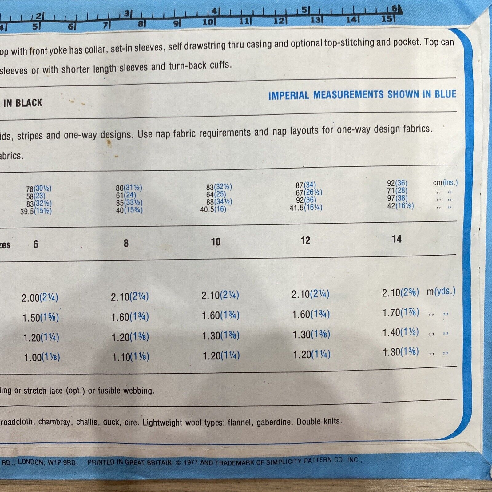 Simplicity 8271 Womens Size 14 Top *