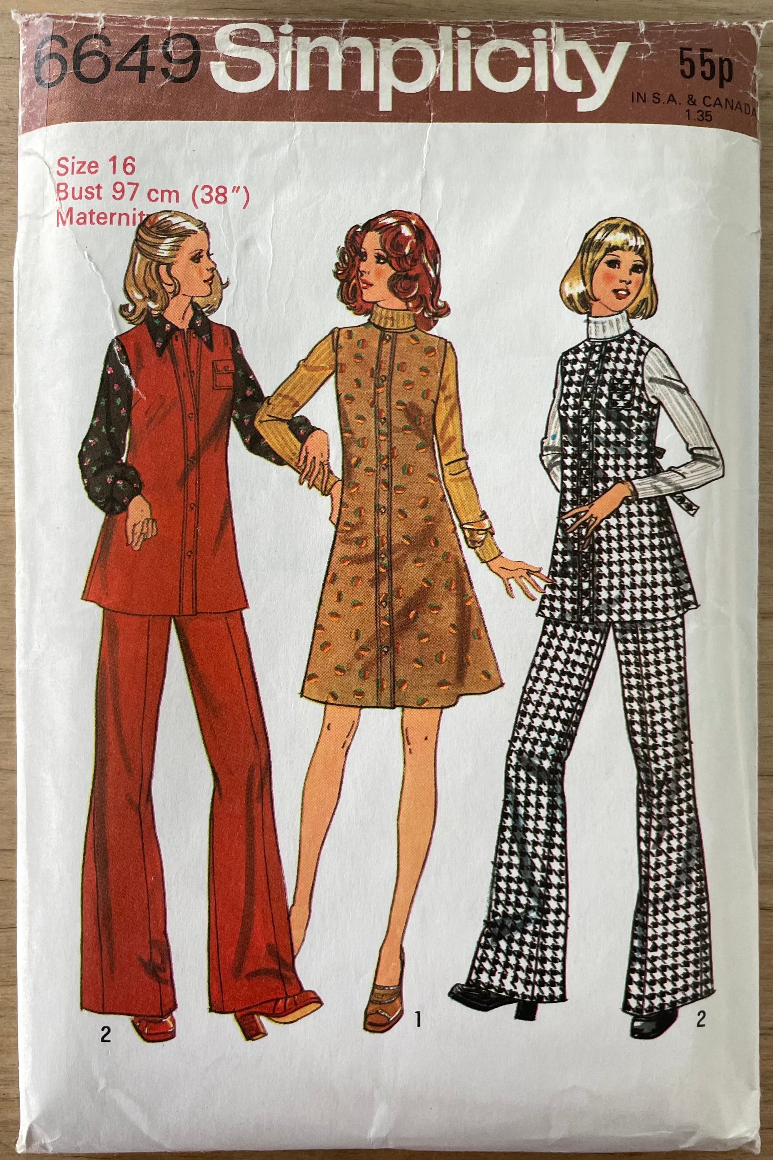 Simplicity 6649 Womens Size 16 Maternity Top Pant FF